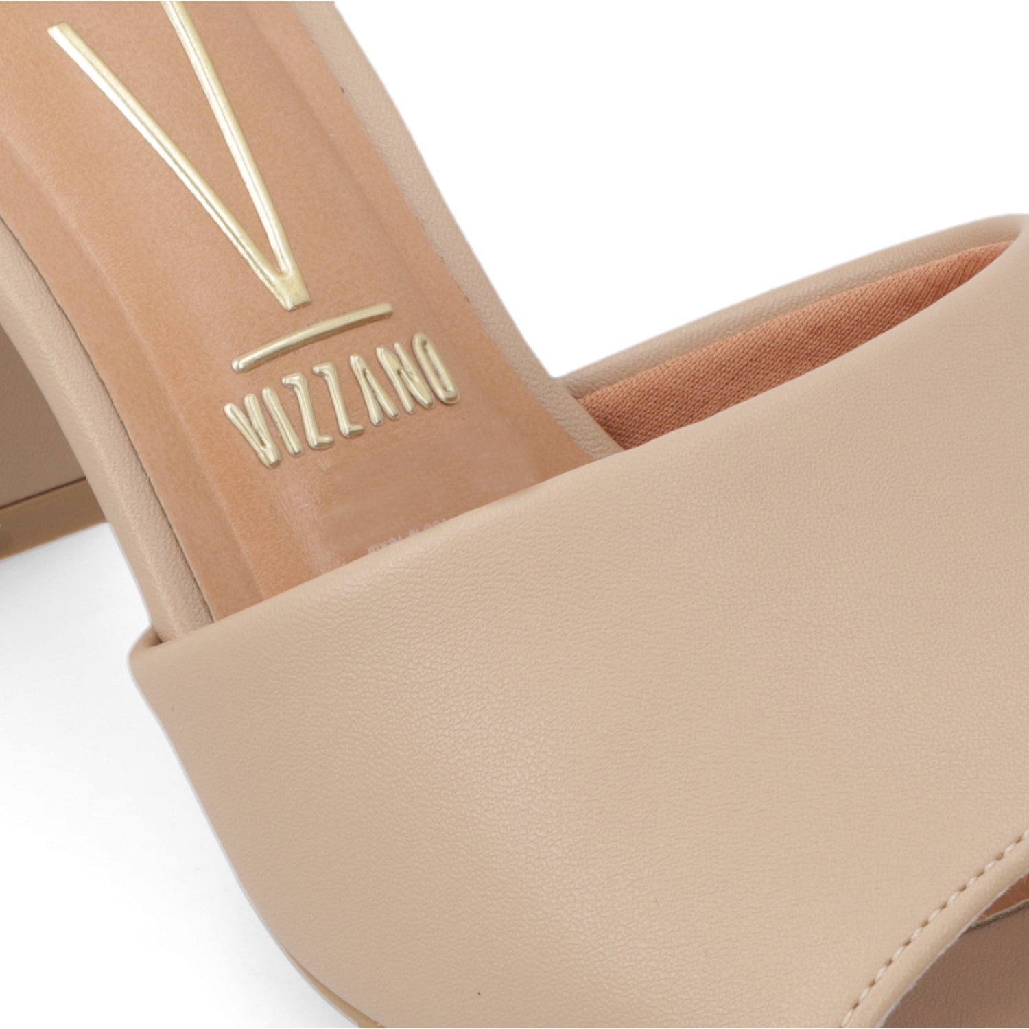 Sandalia Taco Ancho Alto Beige Vizzano Ecocuero 34 / Beige