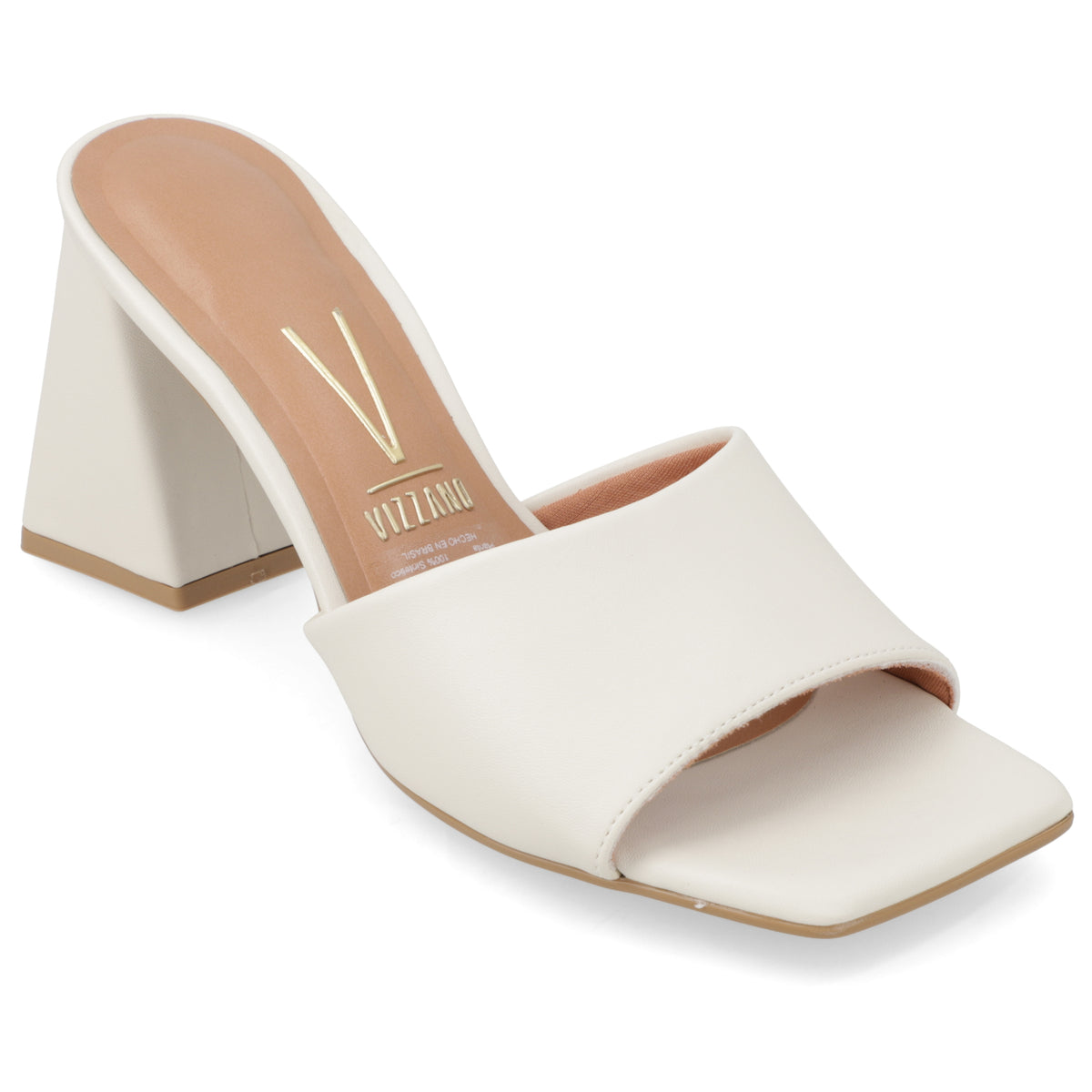 Sandalia Taco Ancho Alto Blanco OFF Vizzano Ecocuero 34 / Blanco OFF