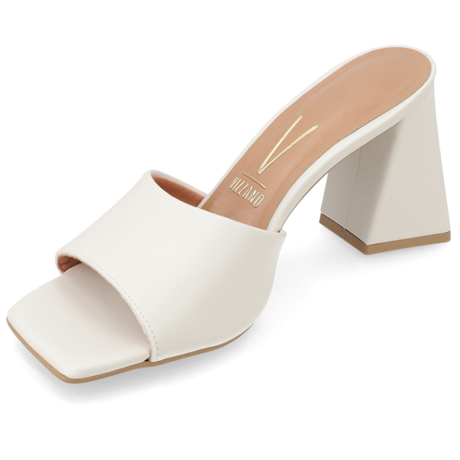 Sandalia Taco Ancho Alto Blanco OFF Vizzano Ecocuero 34 / Blanco OFF