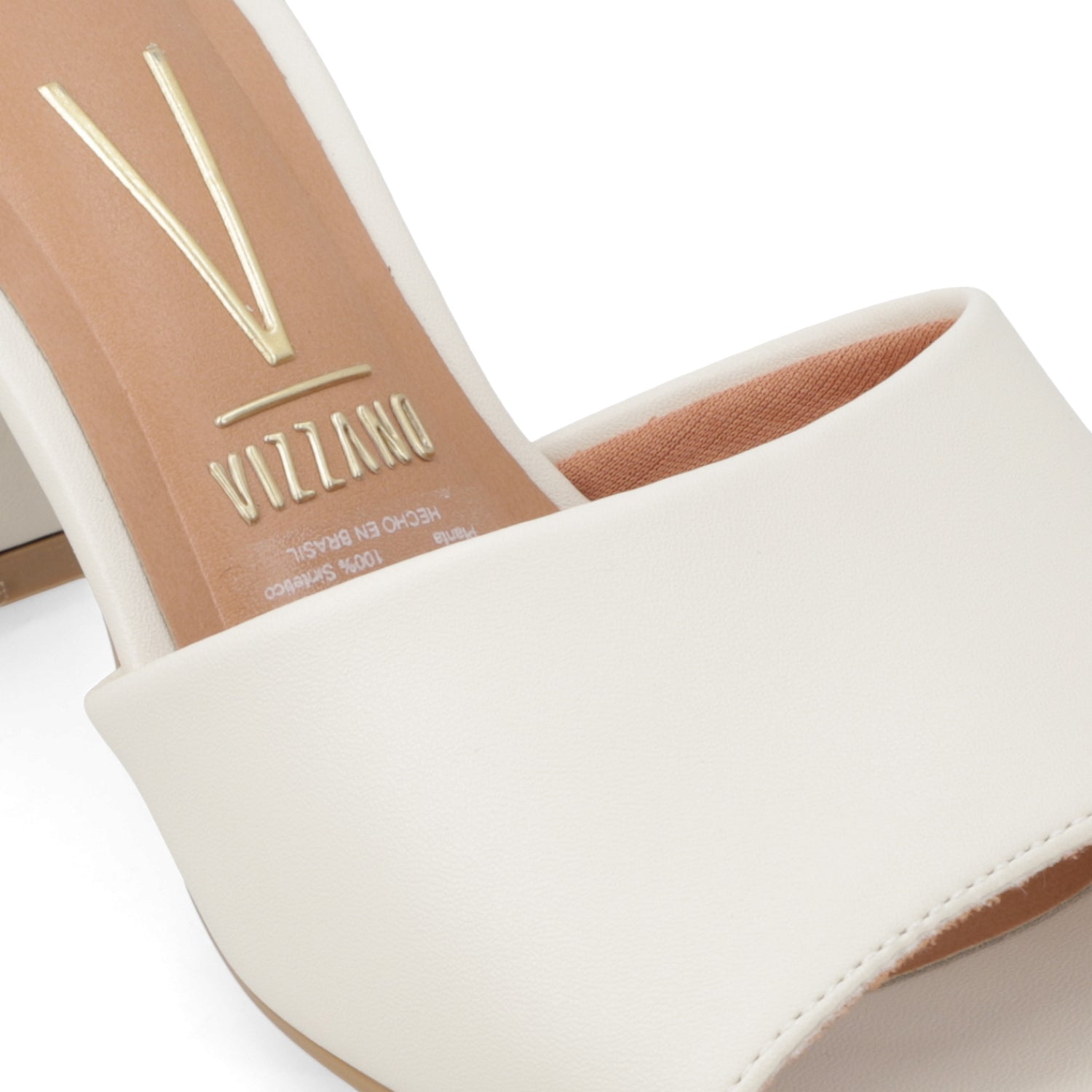 Sandalia Taco Ancho Alto Blanco OFF Vizzano Ecocuero 34 / Blanco OFF