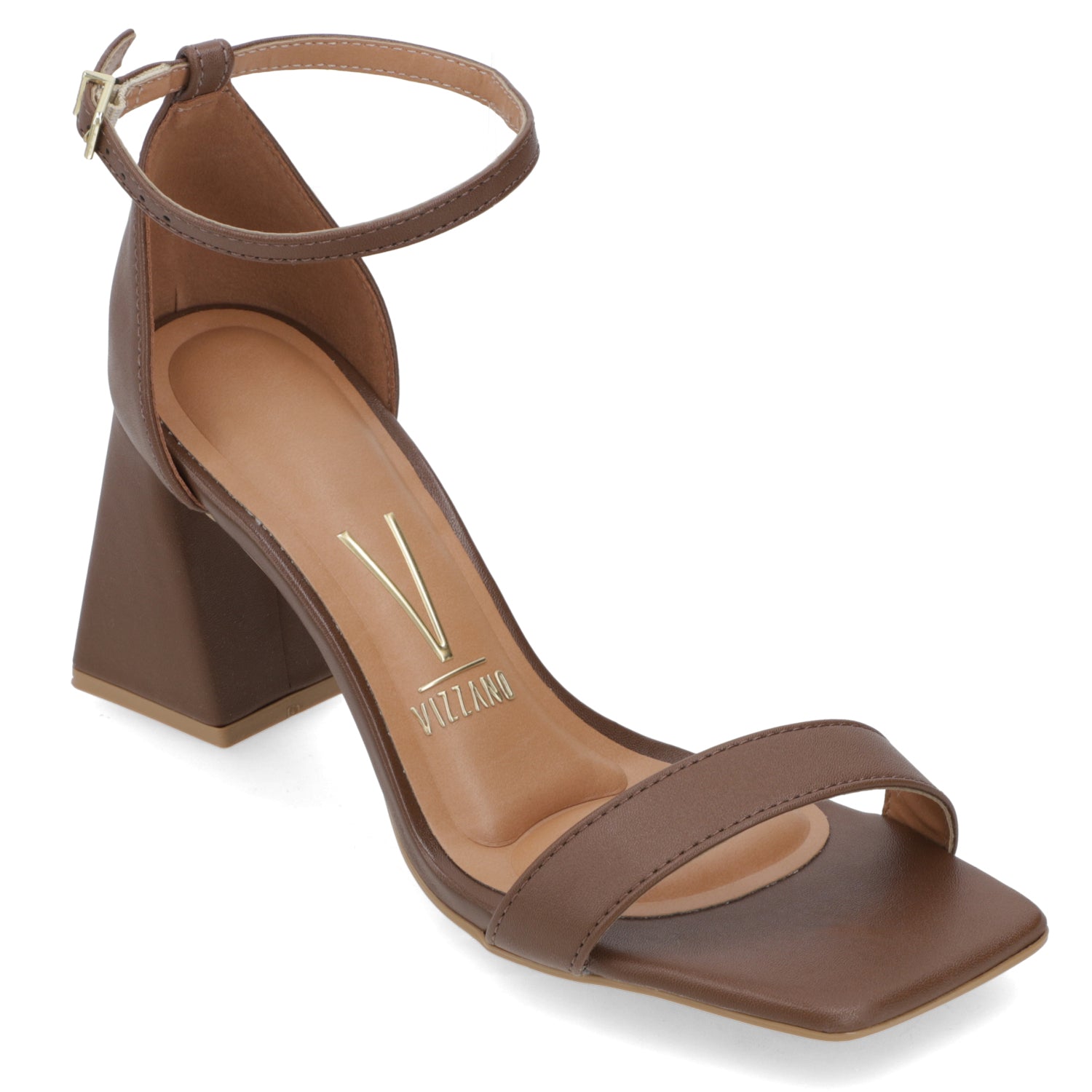 Sandalia Taco Ancho Alto Capuchino Vizzano Ecocuero 34 / Capuchino