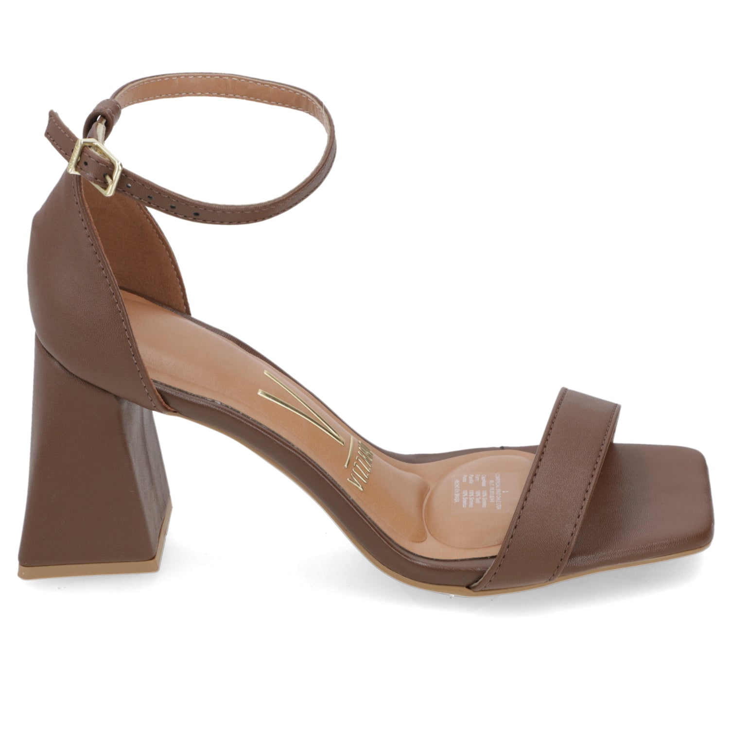 Sandalia Taco Ancho Alto Capuchino Vizzano Ecocuero 34 / Capuchino