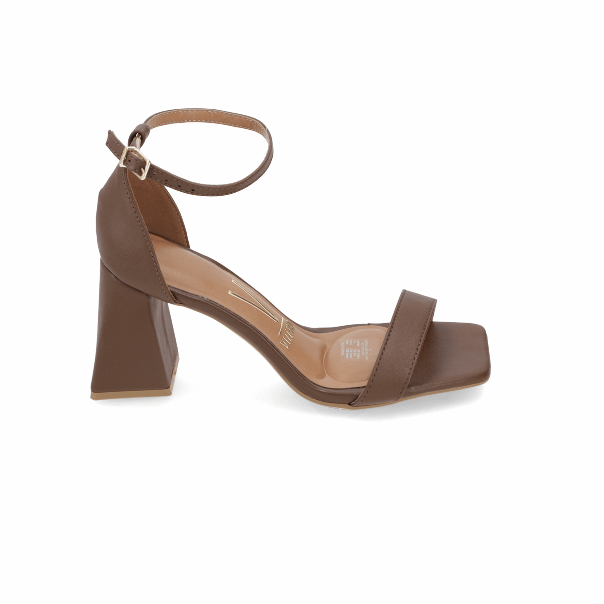 Sandalia Taco Ancho Alto Capuchino Vizzano Ecocuero 34 / Capuchino