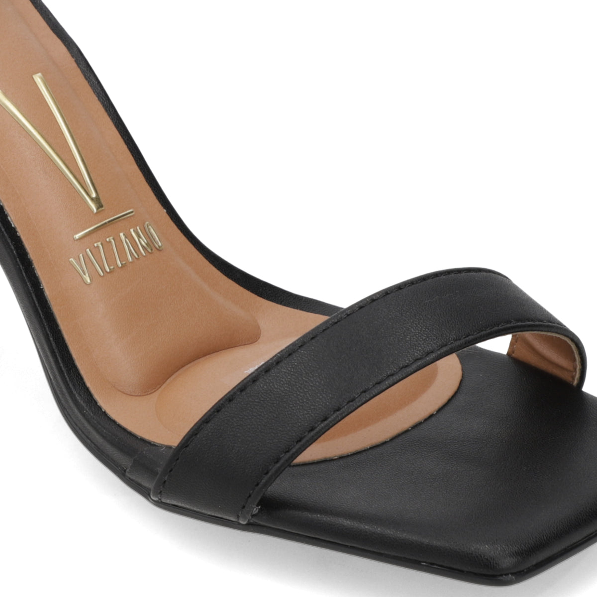 Sandalia Taco Ancho Negro Eco Cuero 35