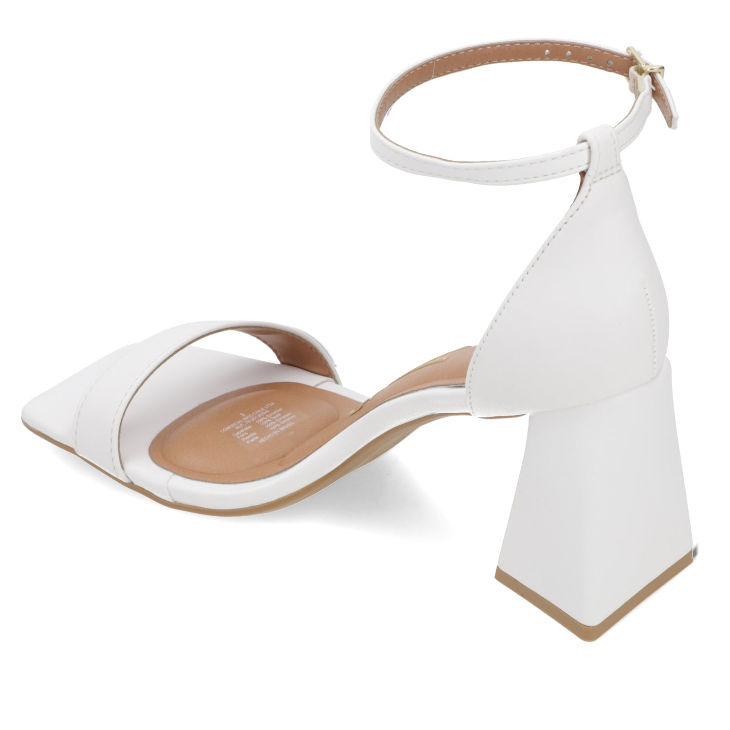 Sandalia Taco Ancho Eco Cuero Blanco 35 / Blanco