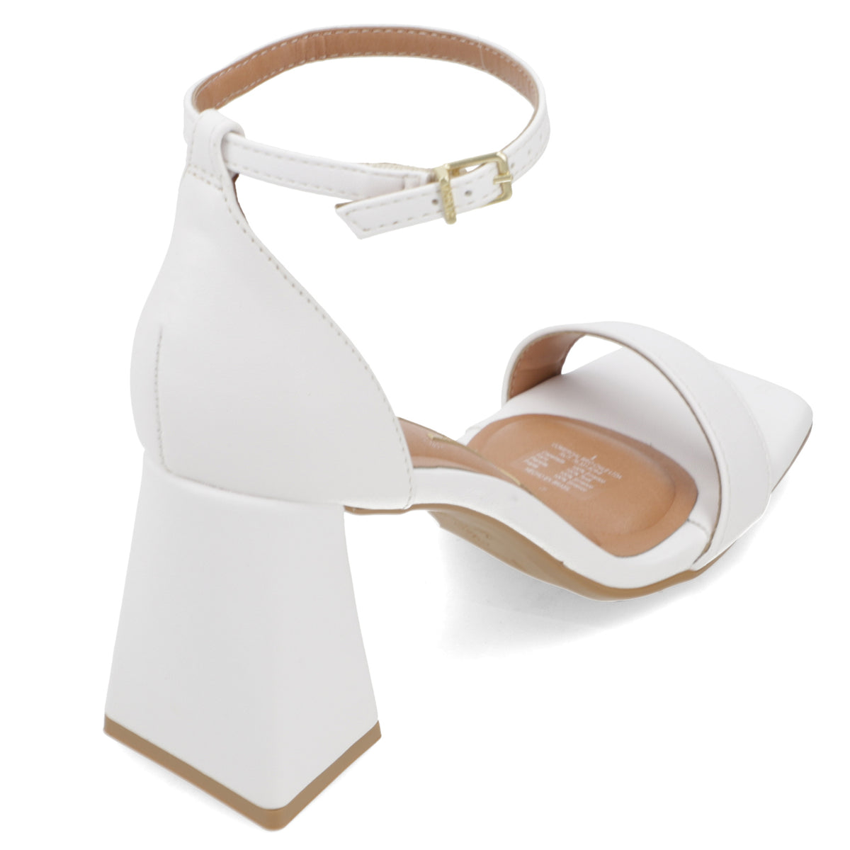 Sandalia Taco Ancho Eco Cuero Blanco 35 / Blanco