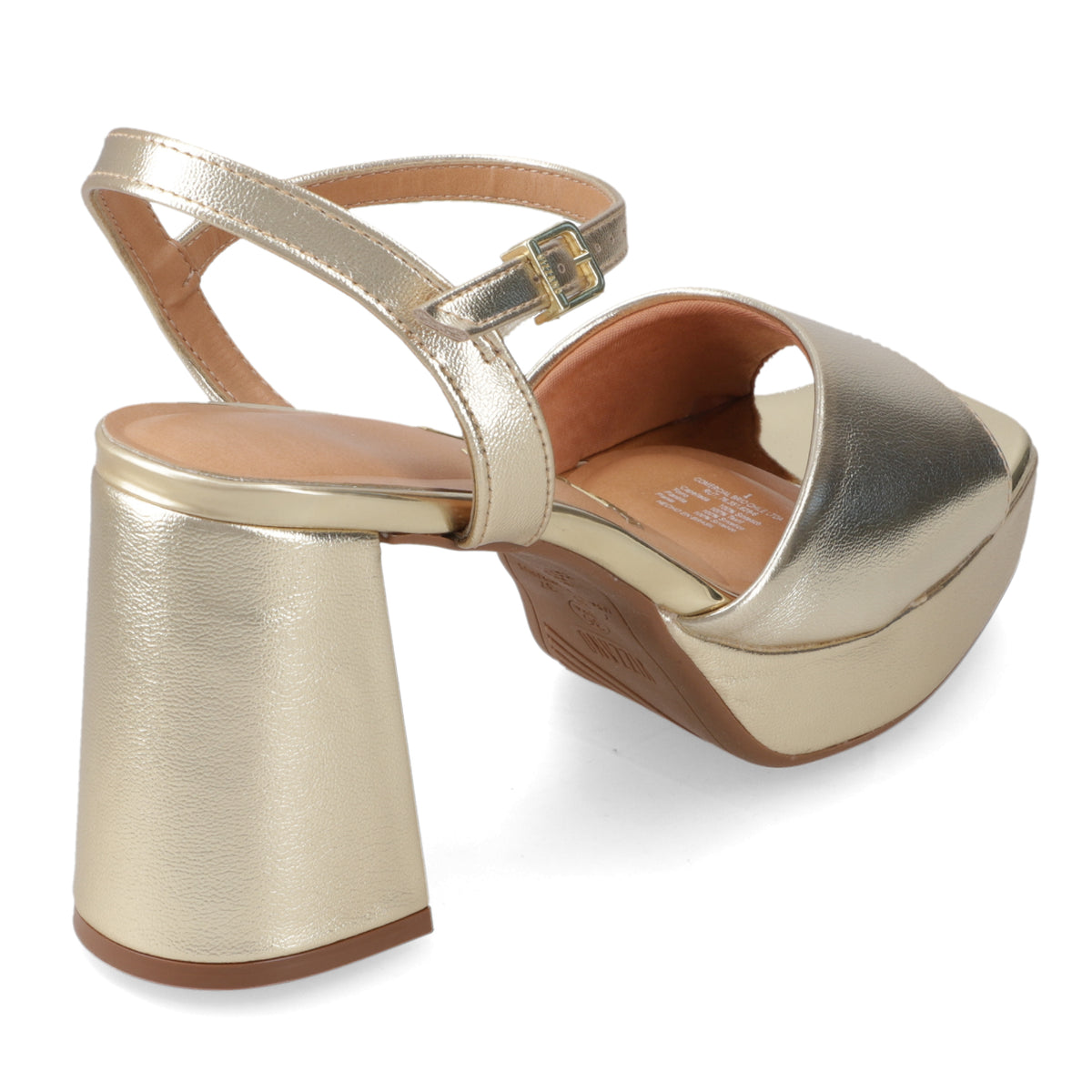 Sandalia Taco Ancho Dorada Vizzano 34 / Dorado