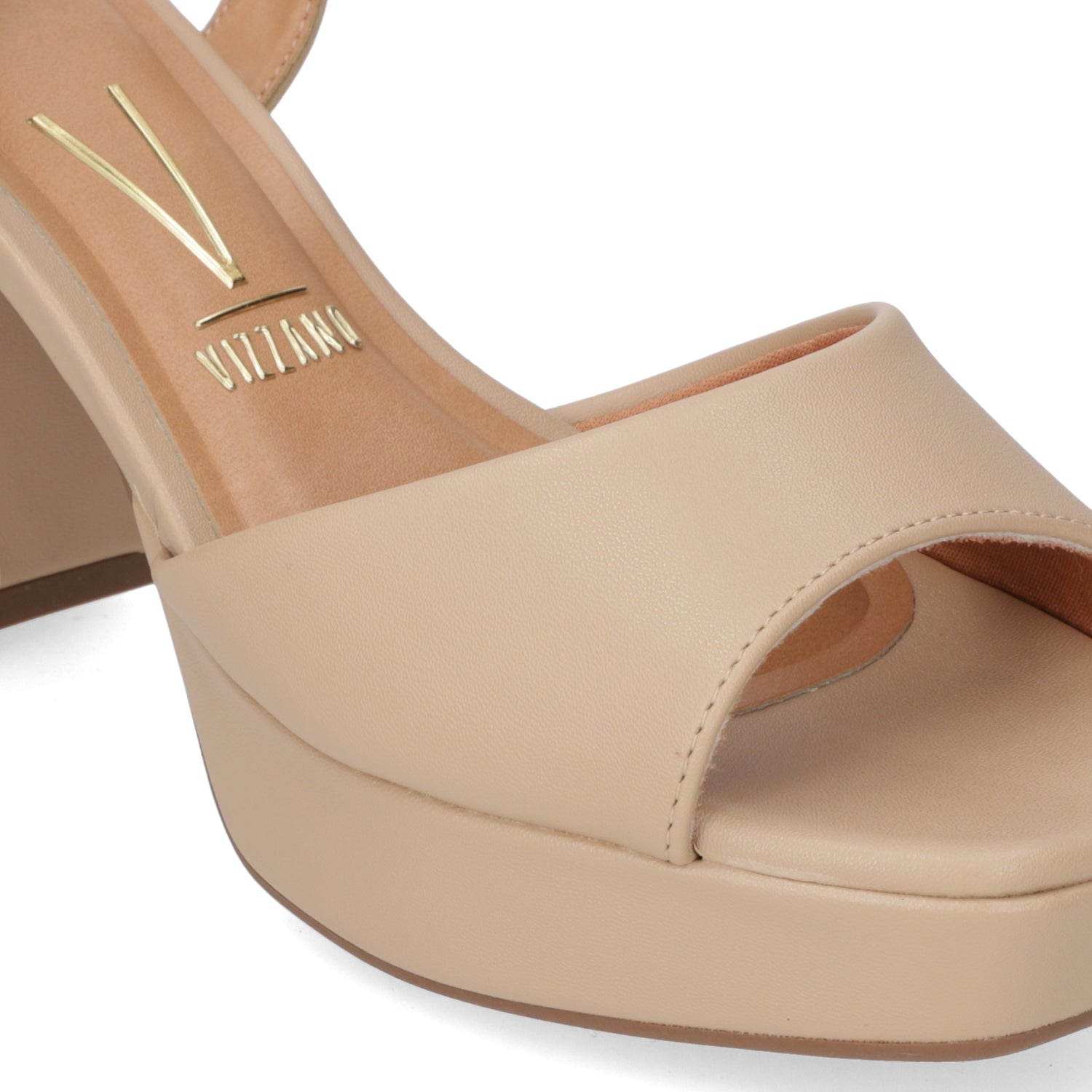 Sandalia Taco Ancho 10 cm Beige Vizzano 34 / Beige