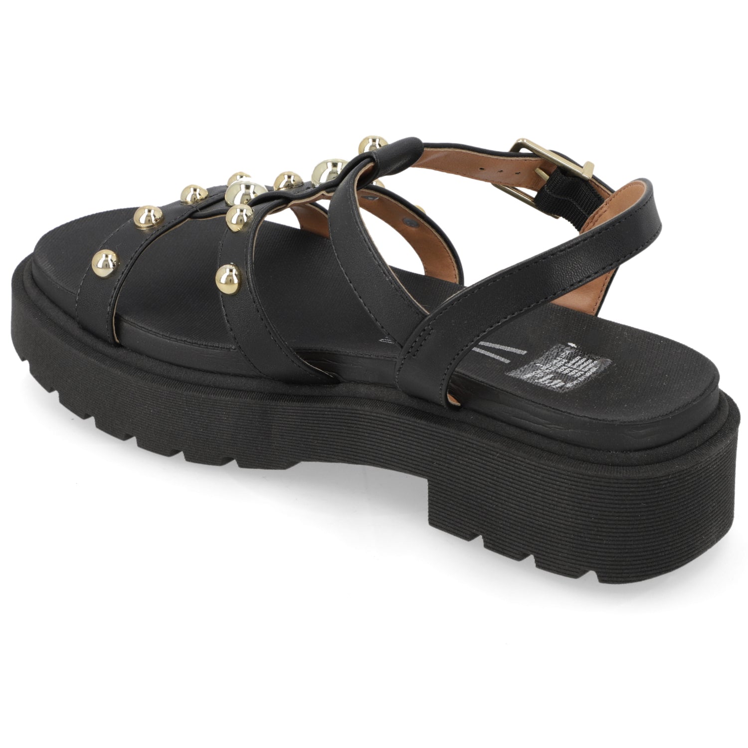 Sandalia Plataforma Negro Vizzano Ecocuero 35 / Negro
