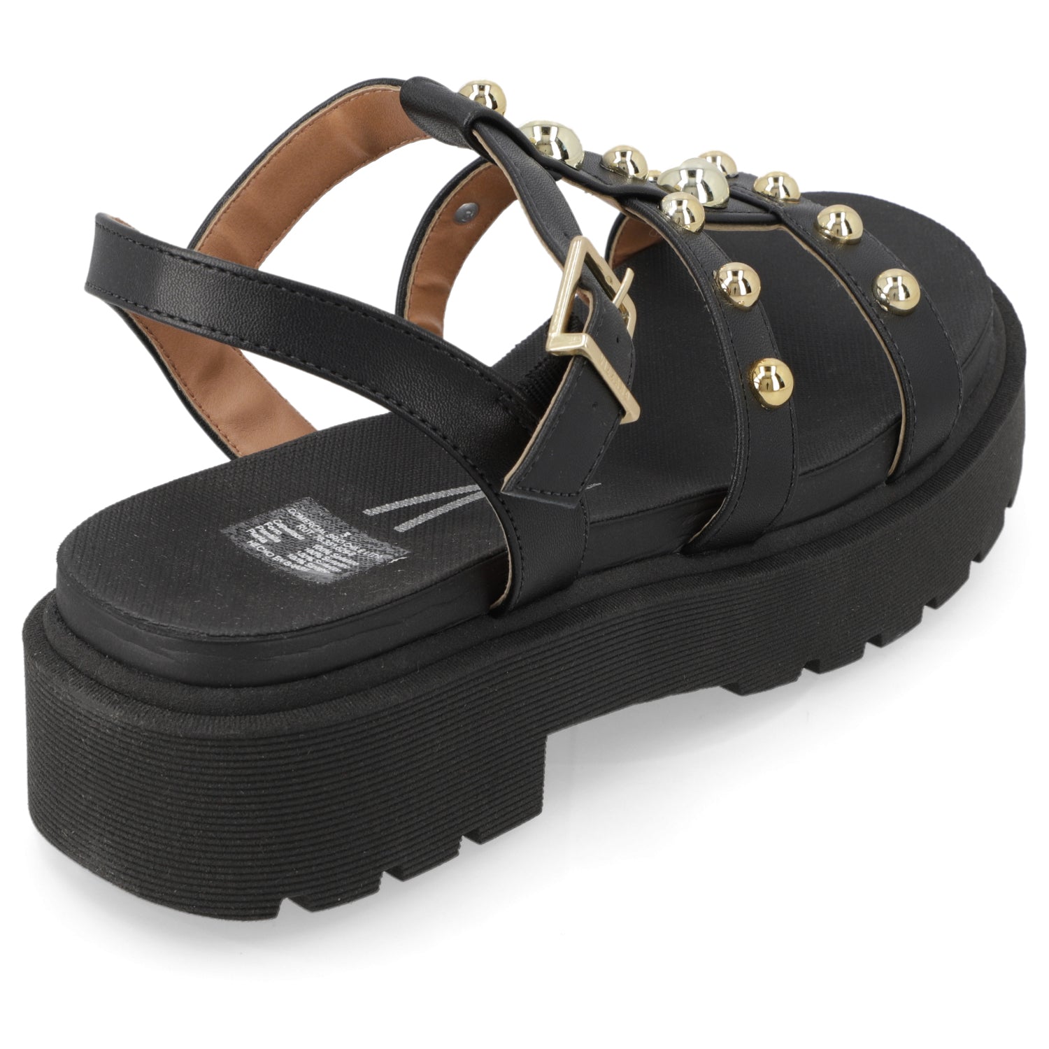 Sandalia Plataforma Negro Vizzano Ecocuero 35 / Negro