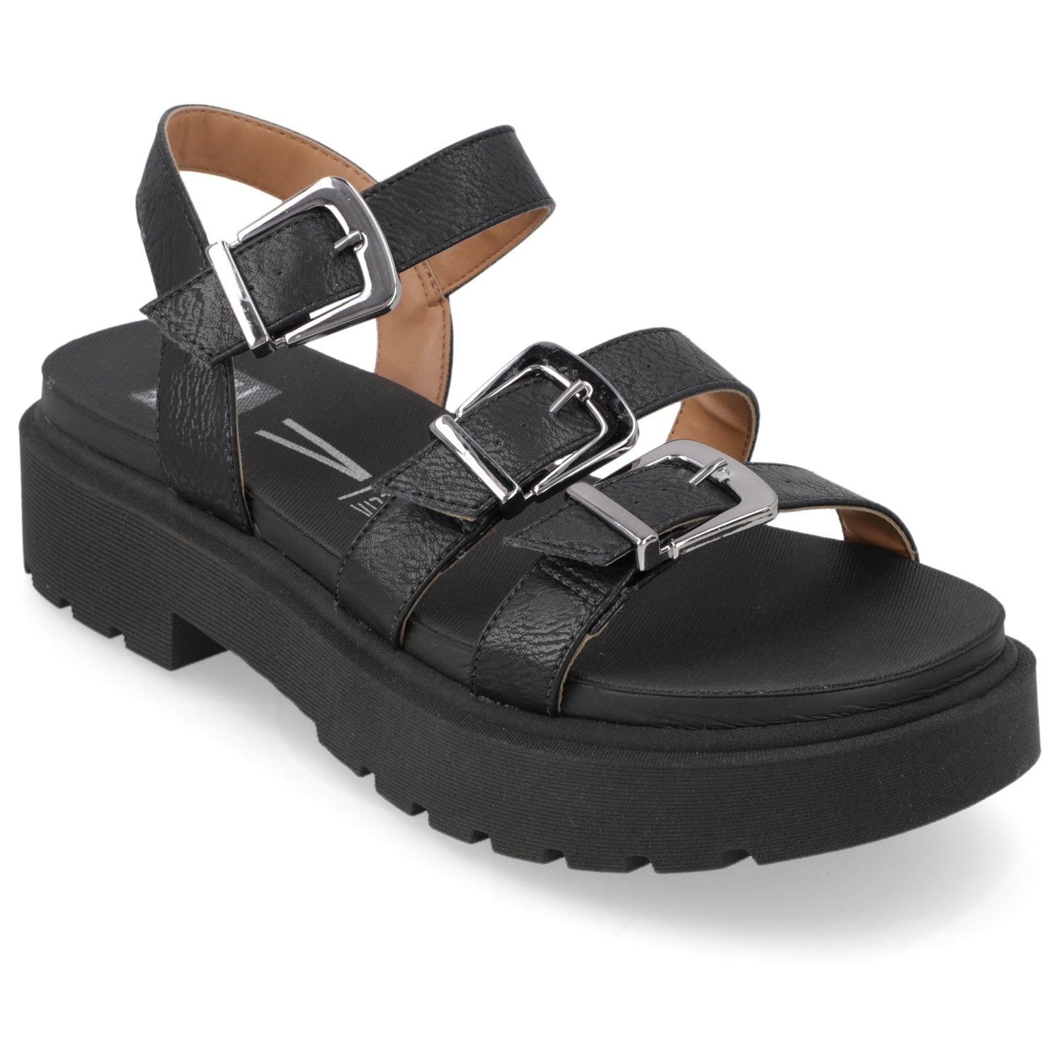 Sandalia Plataforma Negro Vizzano Ecocuero 35 / Negro