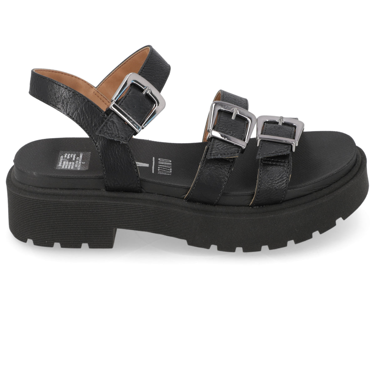 Sandalia Plataforma Negro Vizzano Ecocuero 35 / Negro