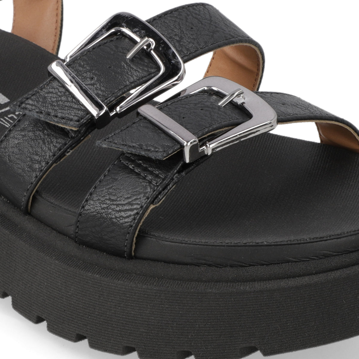 Sandalia Plataforma Negro Vizzano Ecocuero 35 / Negro