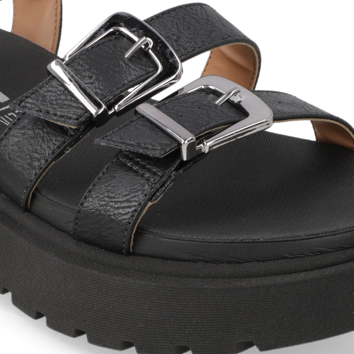 Sandalia Plataforma Negro Vizzano Ecocuero 35 / Negro