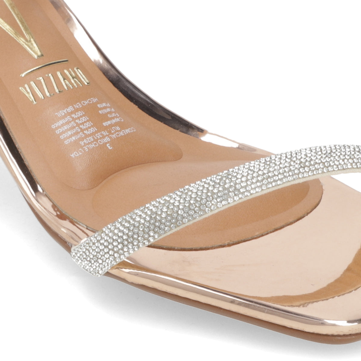 Sandalia Taco Ancho Vizzano Metalizados Oro Rosa