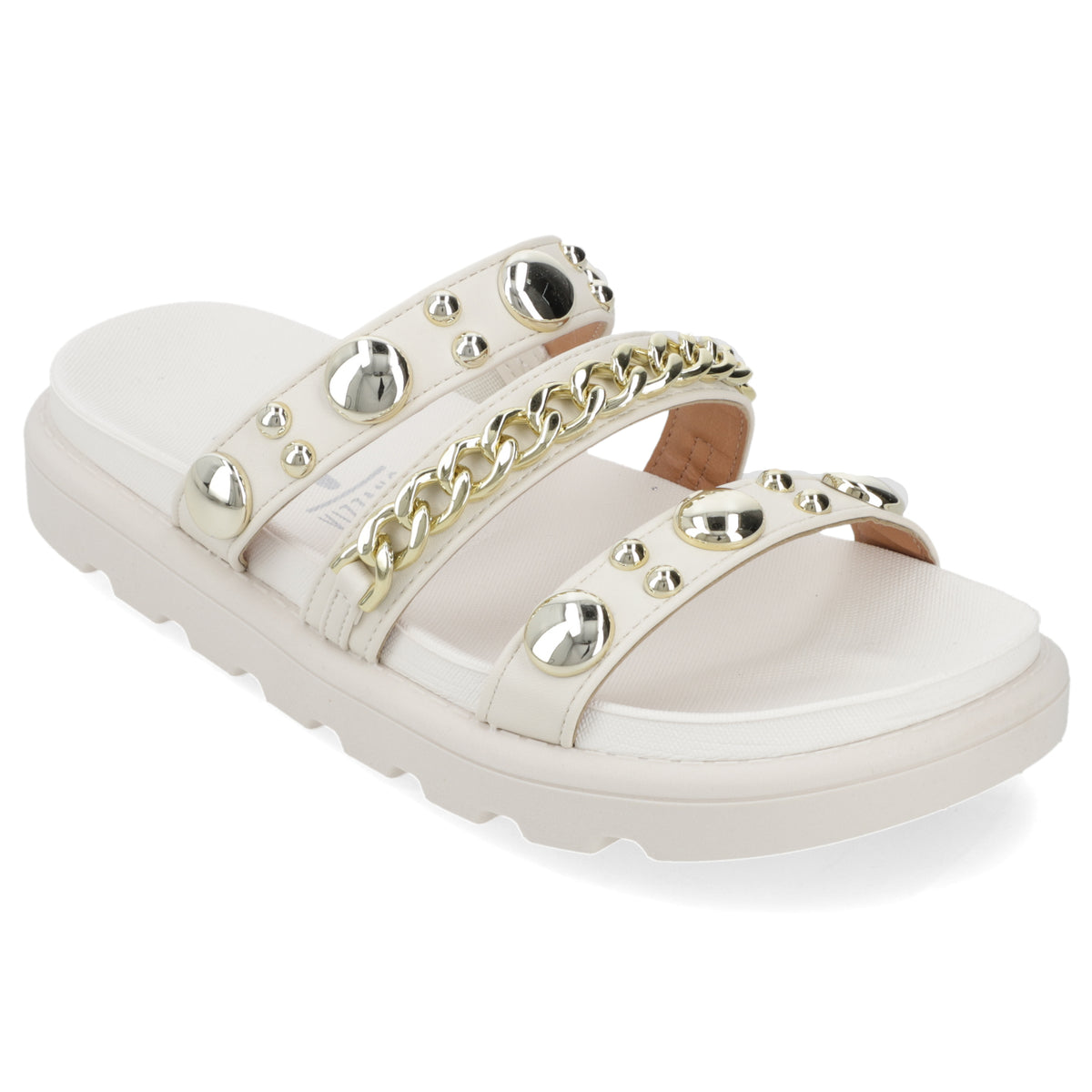 Sandalia Plana Eco Cuero Blanco 35 / Blanco