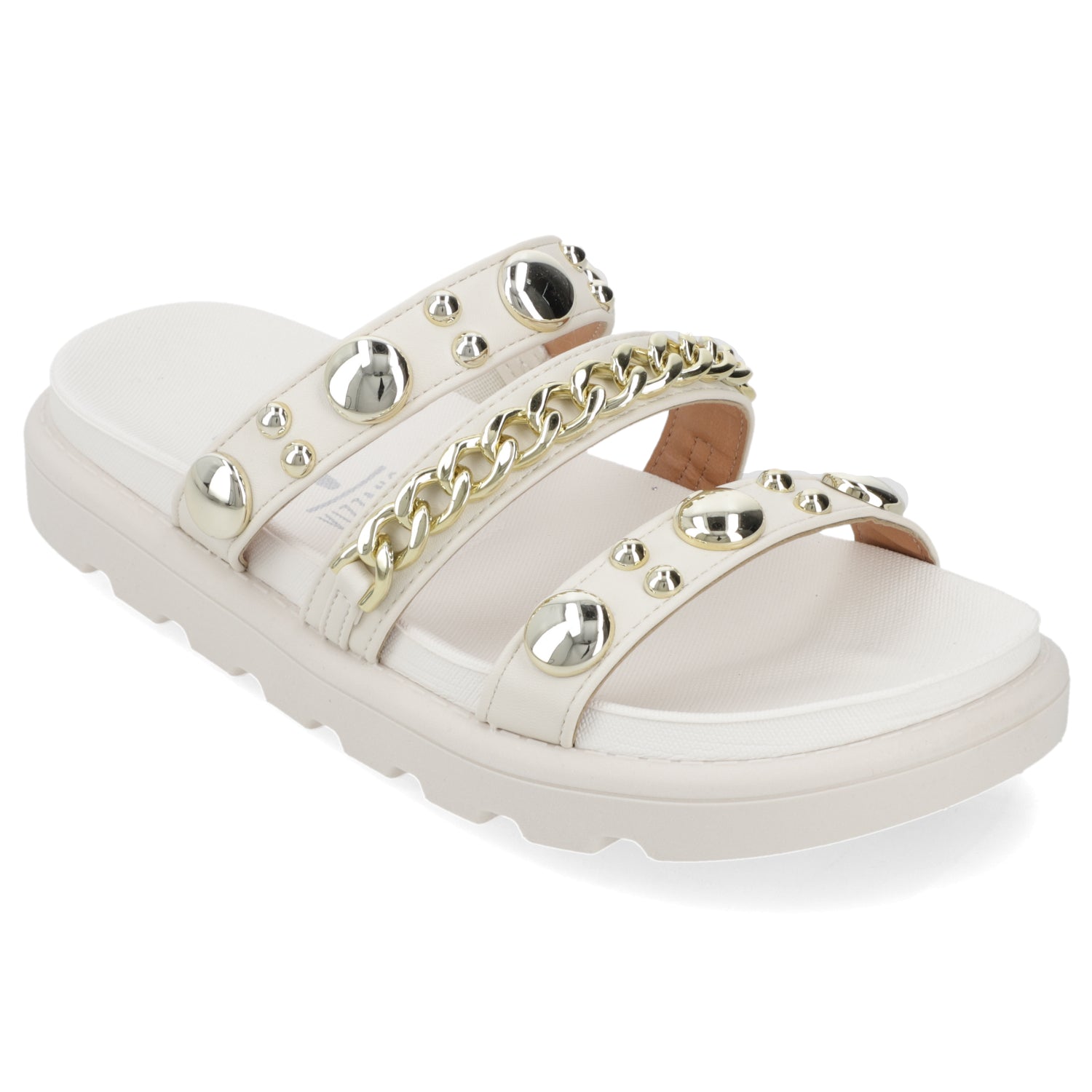 Sandalia Plana Eco Cuero Blanco 35 / Blanco