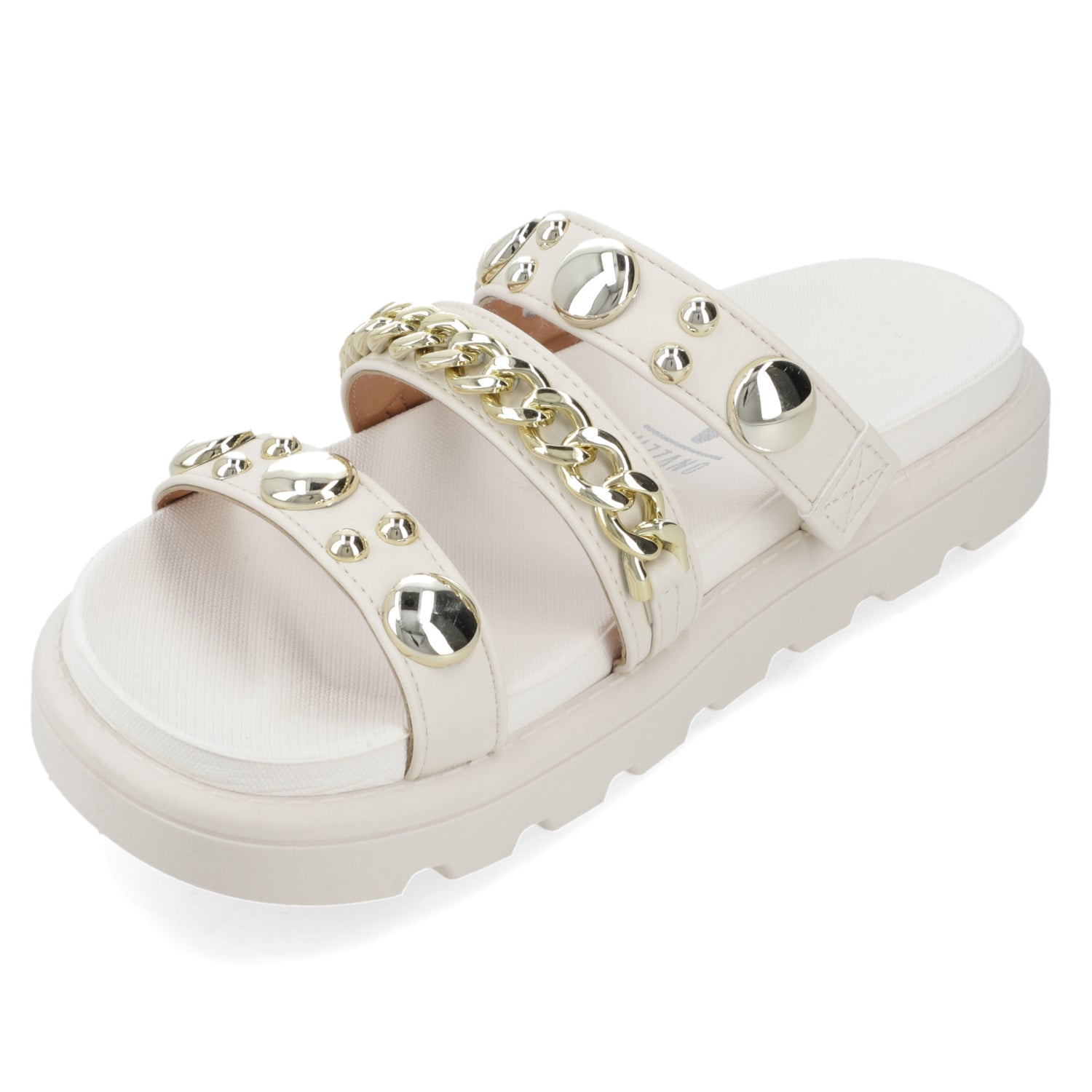 Sandalia Plana Eco Cuero Blanco 35 / Blanco