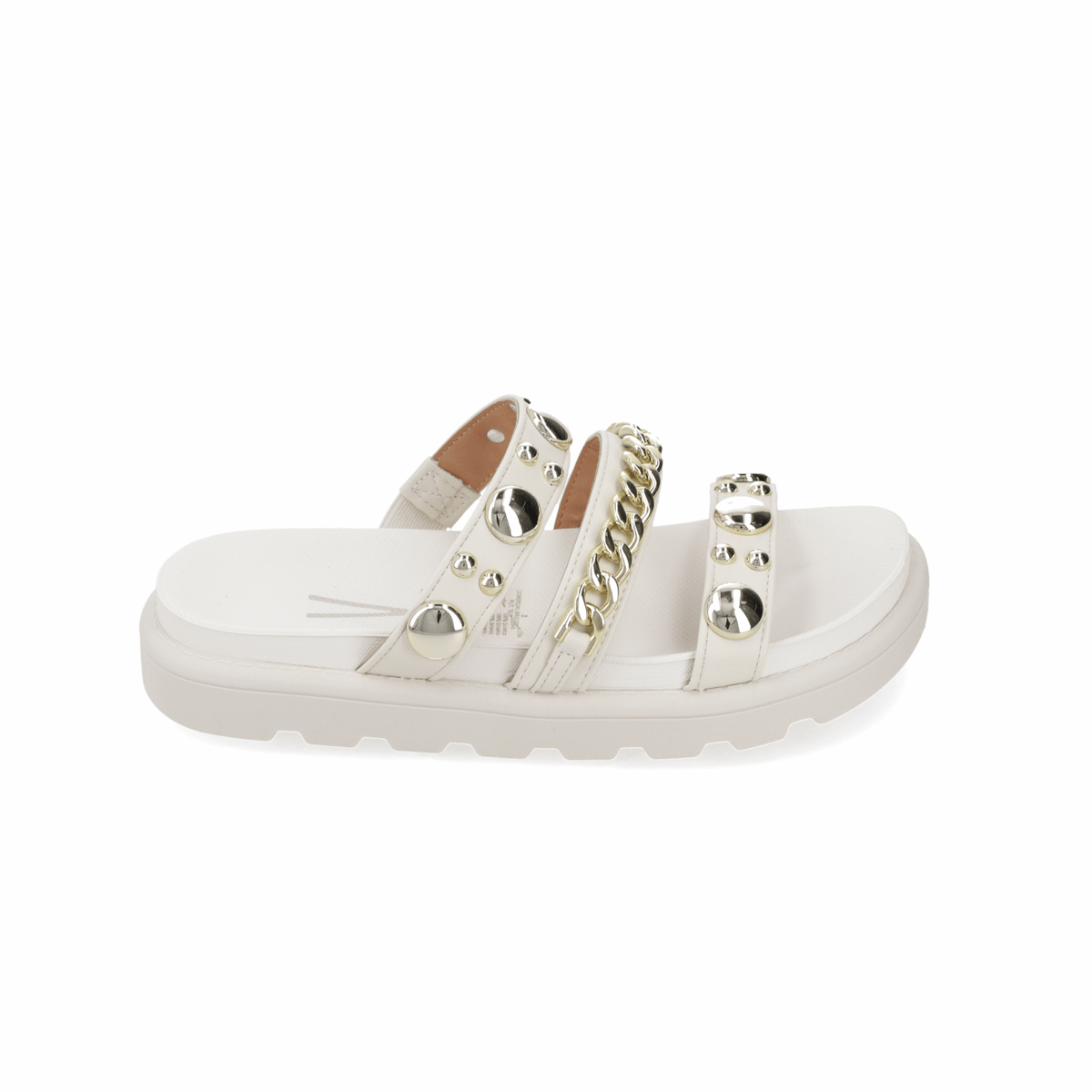 Sandalia Plana Eco Cuero Blanco 35 / Blanco