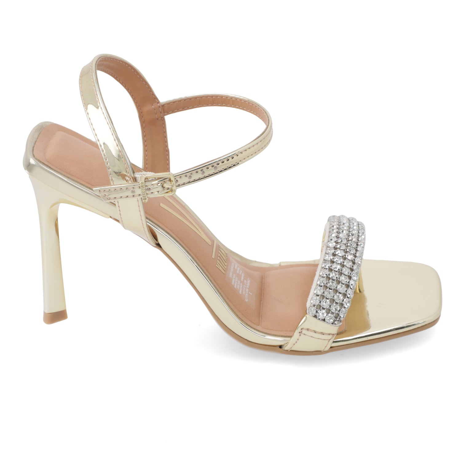 Sandalia Taco Aguja Eco Cuero Dorado 6516-203-28556-99163