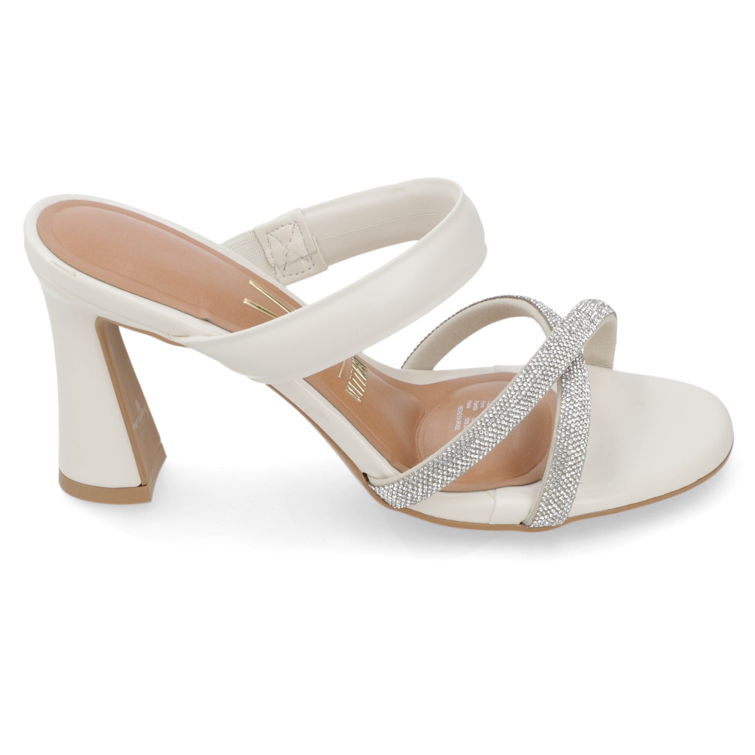 Sandalia Taco Ancho Alto Blanco Vizzano Ecocuero 34 / Blanco