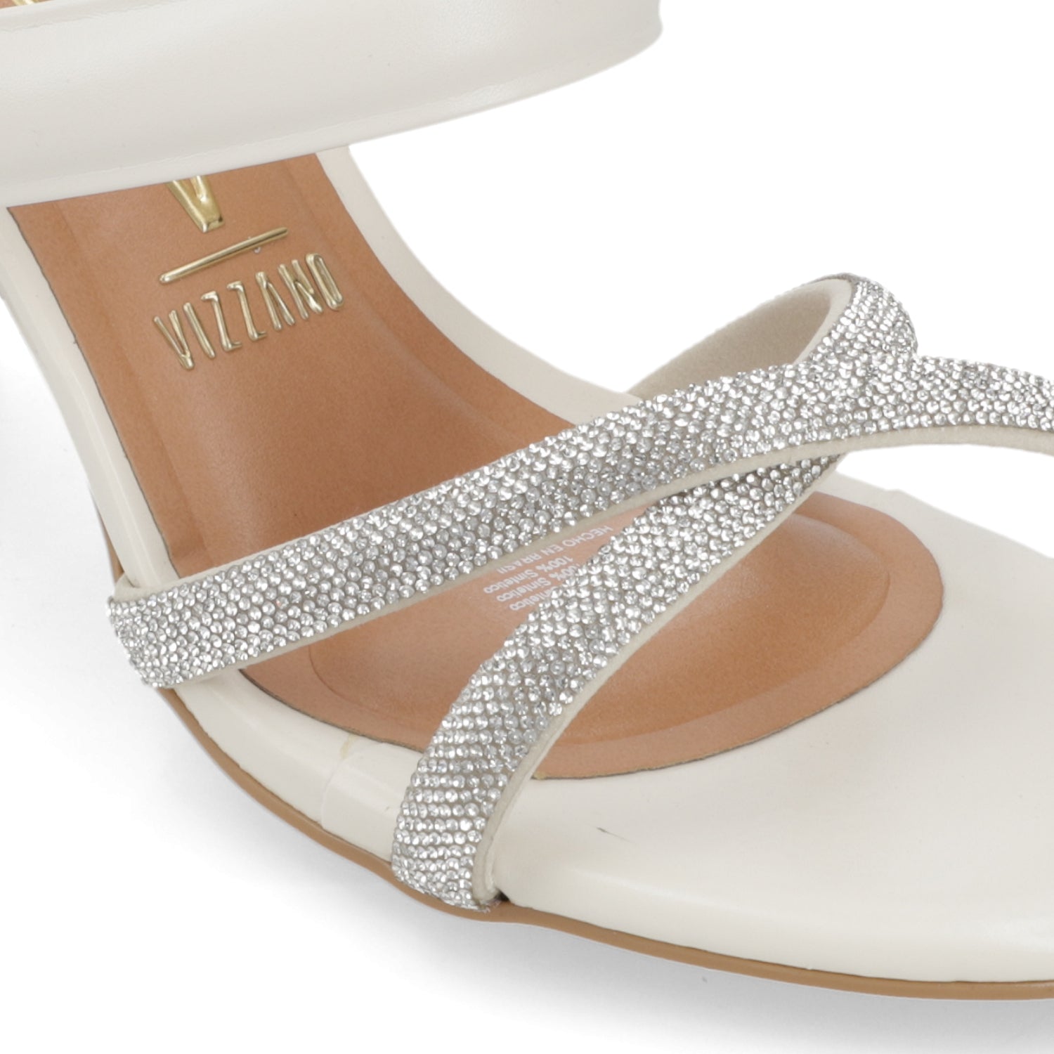 Sandalia Taco Ancho Alto Blanco Vizzano Ecocuero 34 / Blanco