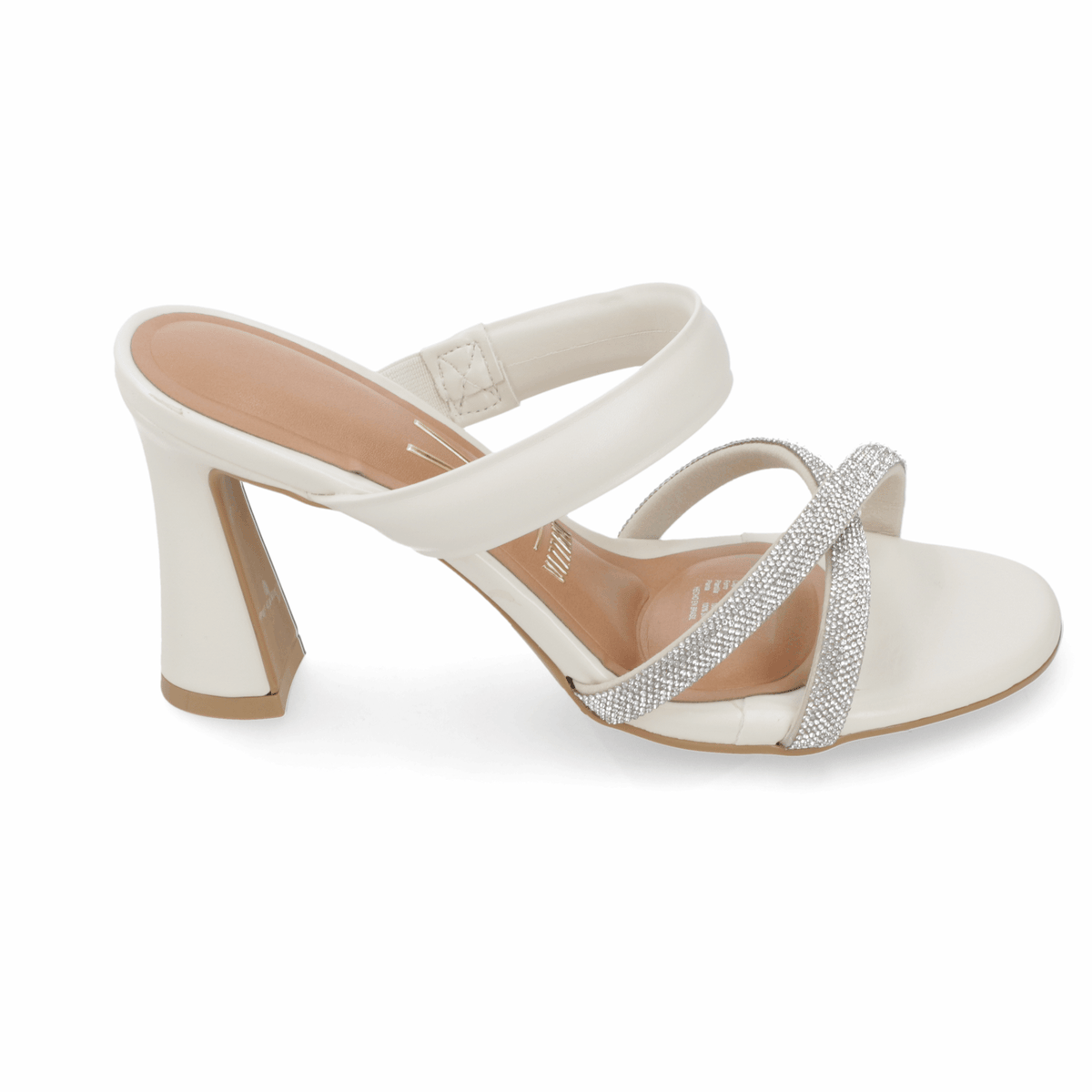 Sandalia Taco Ancho Alto Blanco Vizzano Ecocuero 34 / Blanco