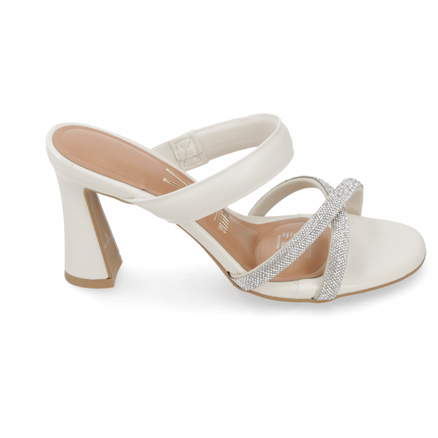 Sandalia Taco Ancho Alto Blanco Vizzano Ecocuero 34 / Blanco