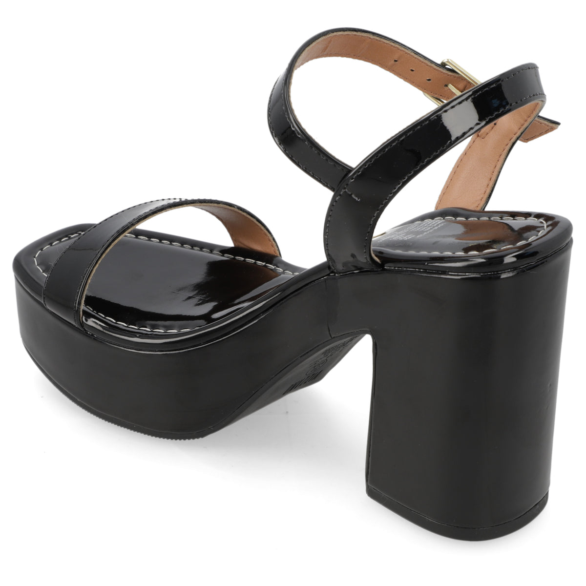 Sandalia Taco Ancho Alto Negro Vizzano Ecocuero 34 / Negro