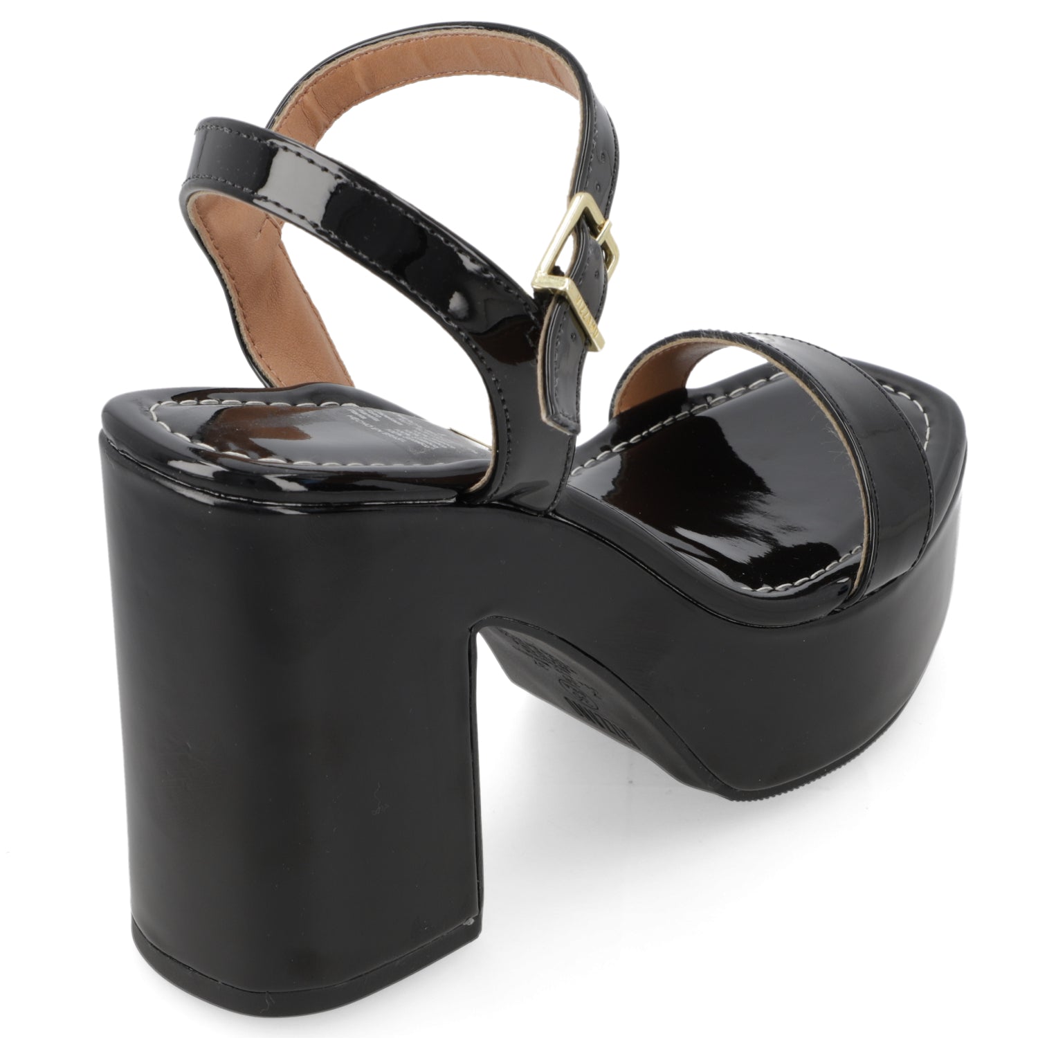 Sandalia Taco Ancho Alto Negro Vizzano Ecocuero 34 / Negro