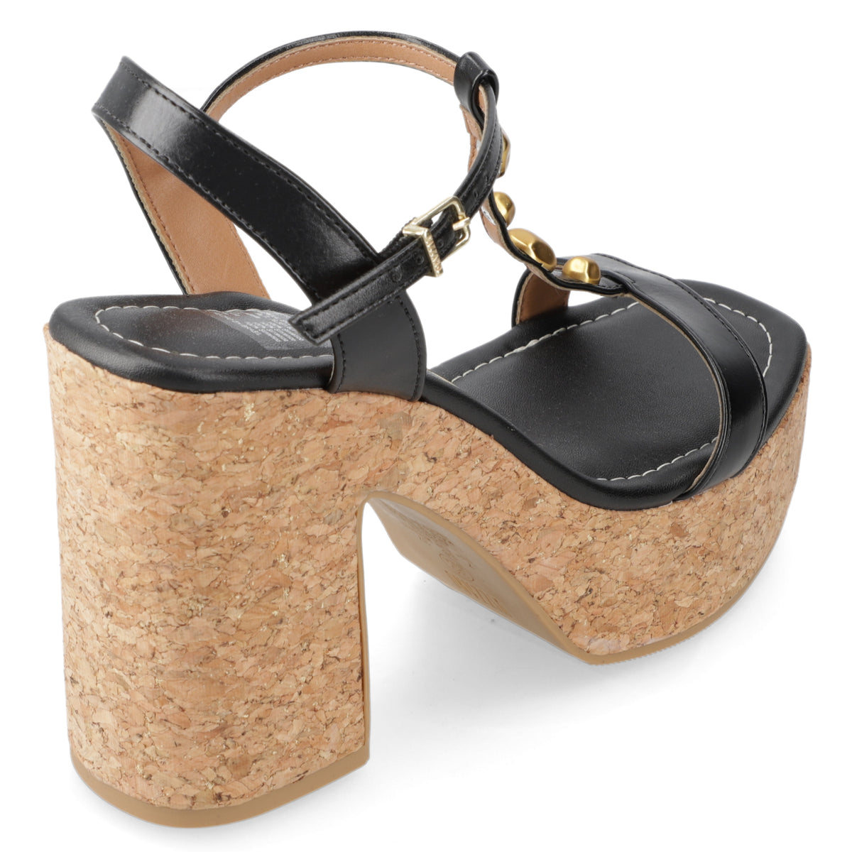 Sandalia Taco Ancho Alto Negro Vizzano