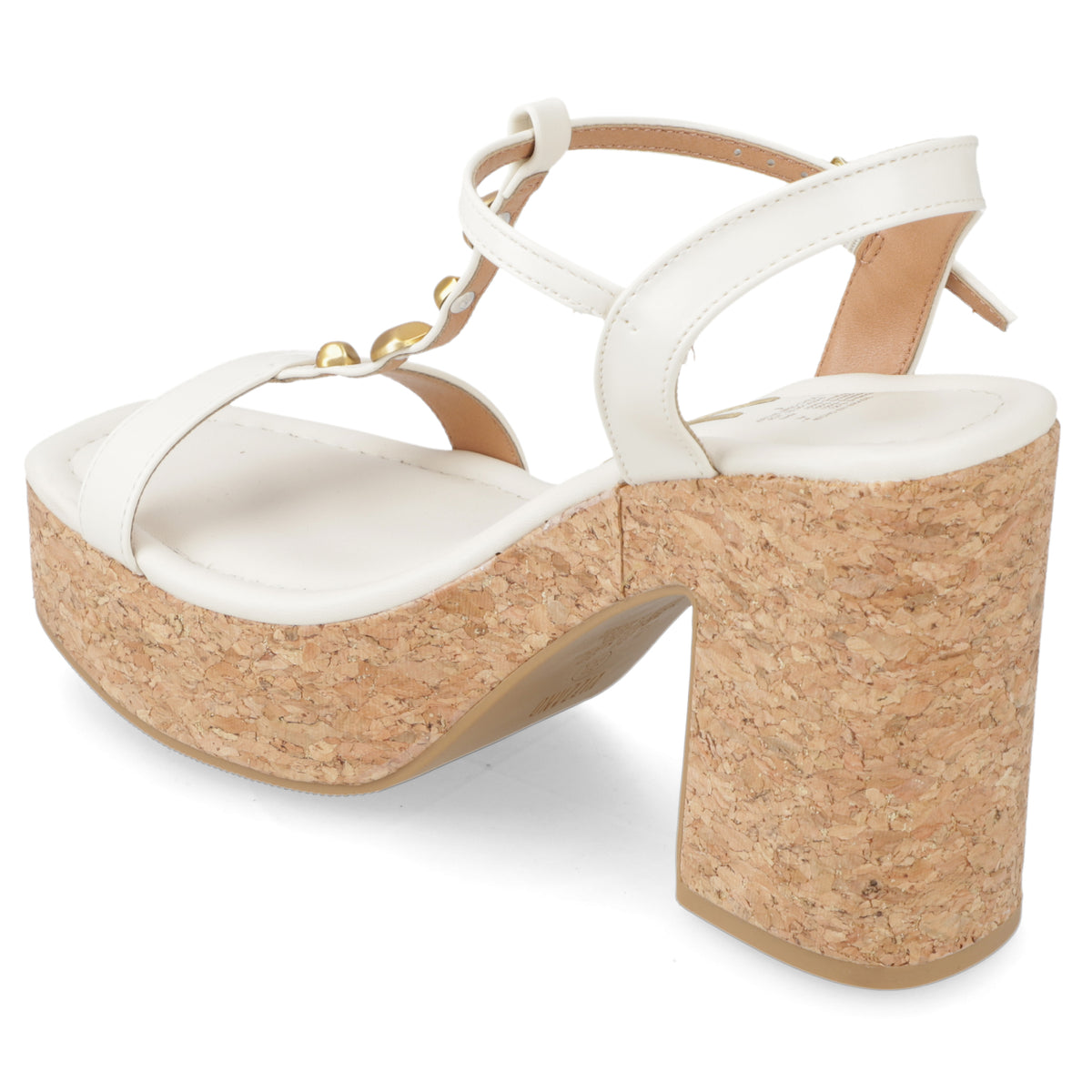 Sandalia Taco Ancho Alto Blanco OFF Vizzano