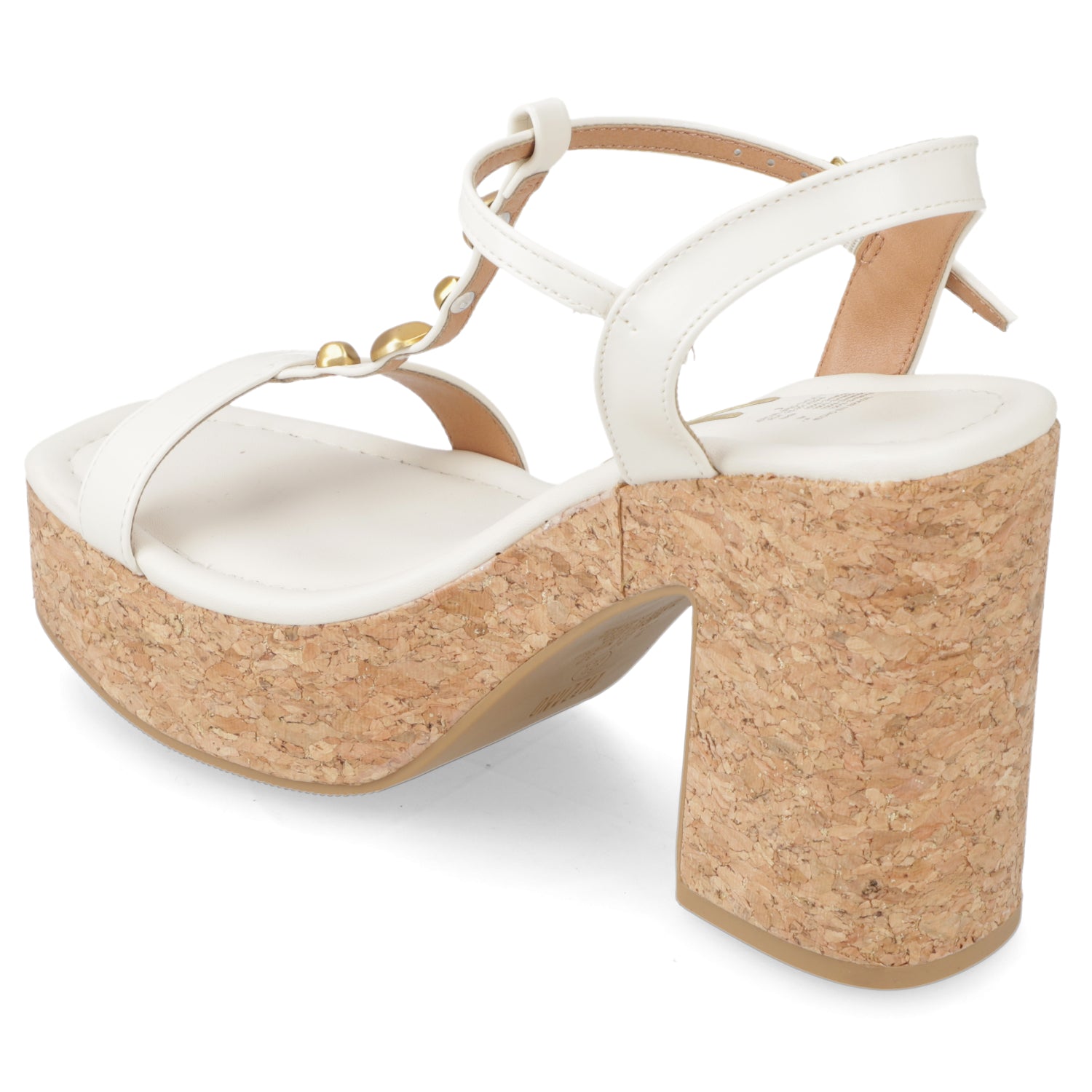 Sandalia Taco Ancho Alto Blanco OFF Vizzano