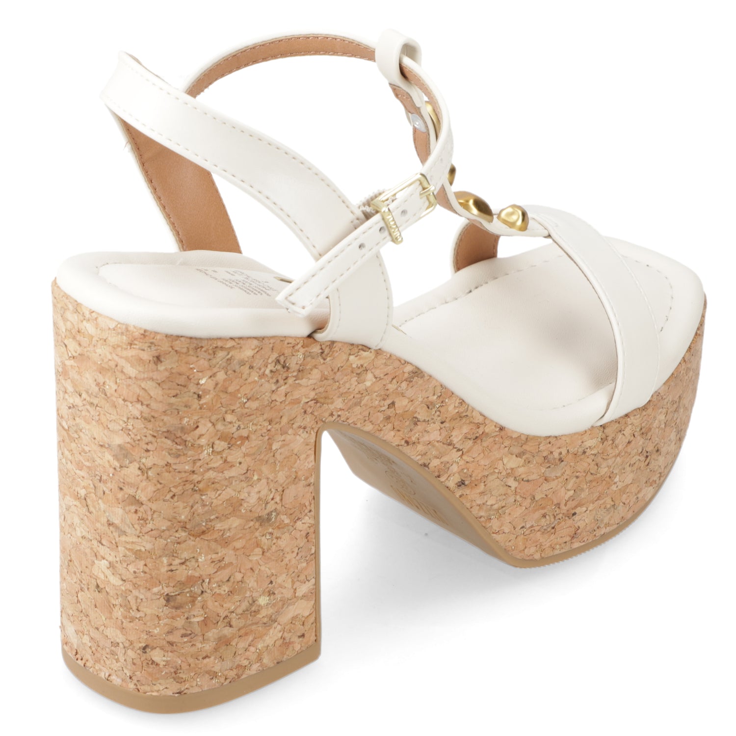 Sandalia Taco Ancho Alto Blanco OFF Vizzano