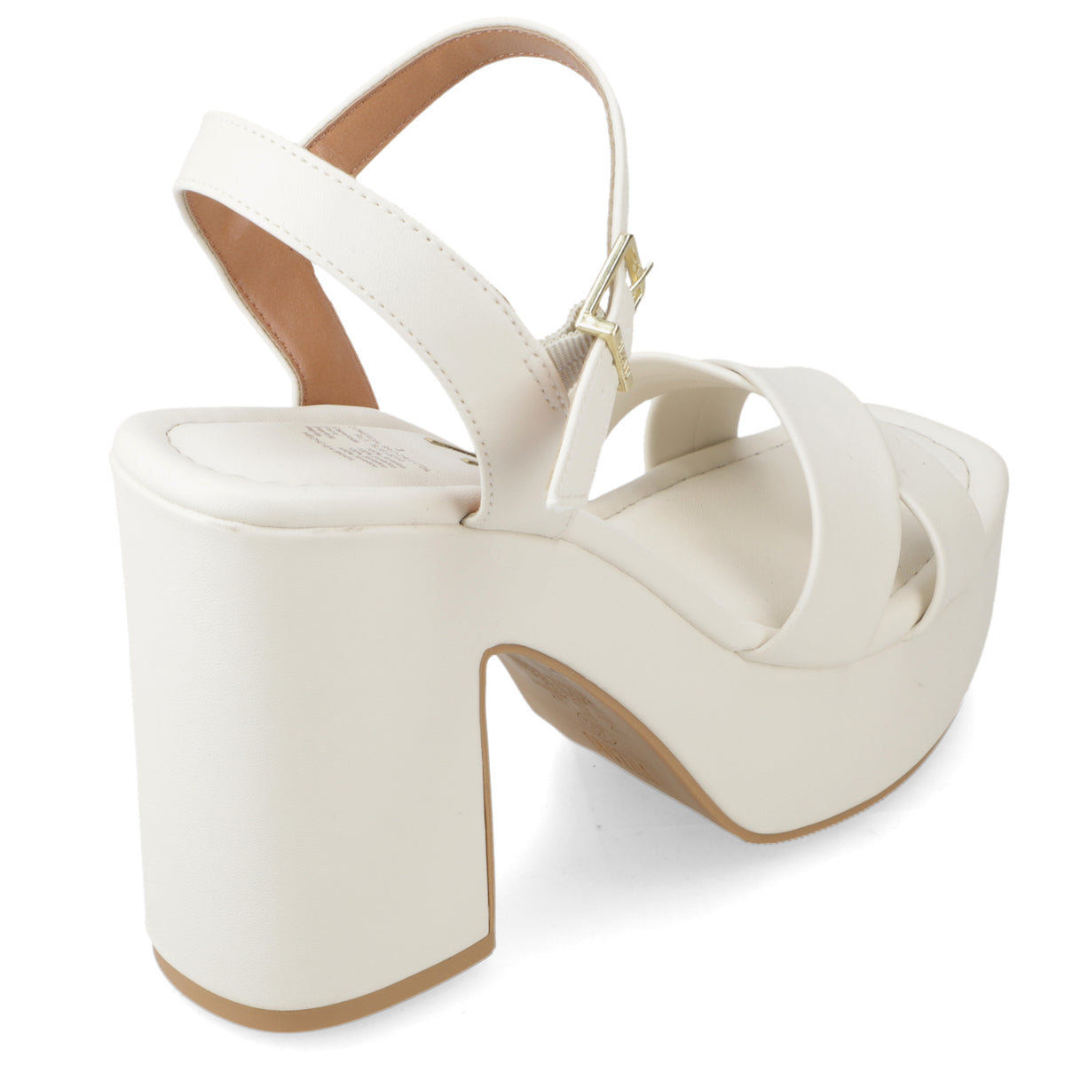 Sandalia Taco Ancho Alto Blanco OFF Vizzano Ecocuero 34 / Blanco OFF