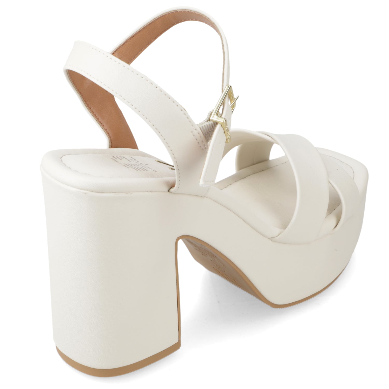 Sandalia Taco Ancho Alto Blanco OFF Vizzano Ecocuero 34 / Blanco OFF