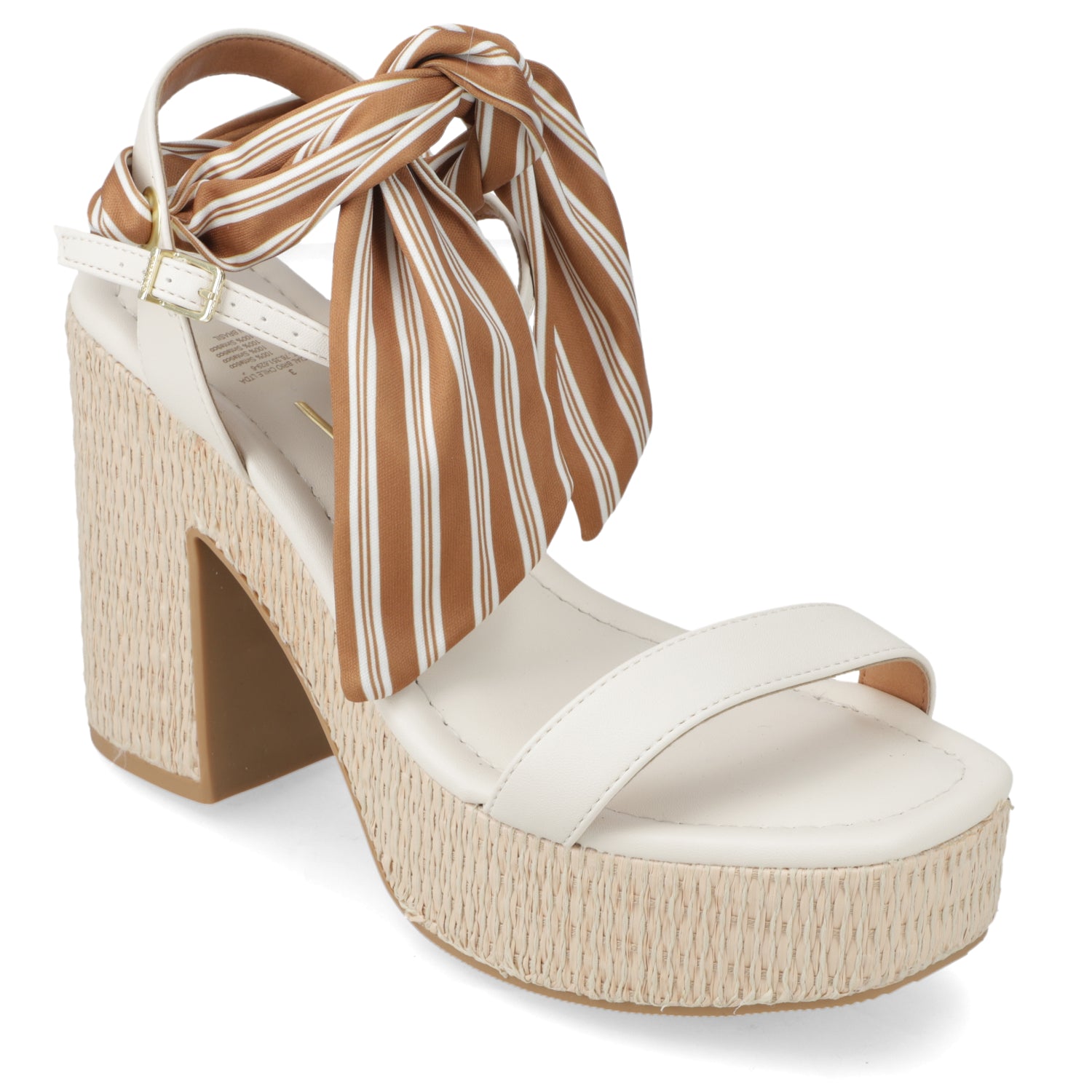 Sandalia Taco Ancho Alto Blanco OFF Vizzano