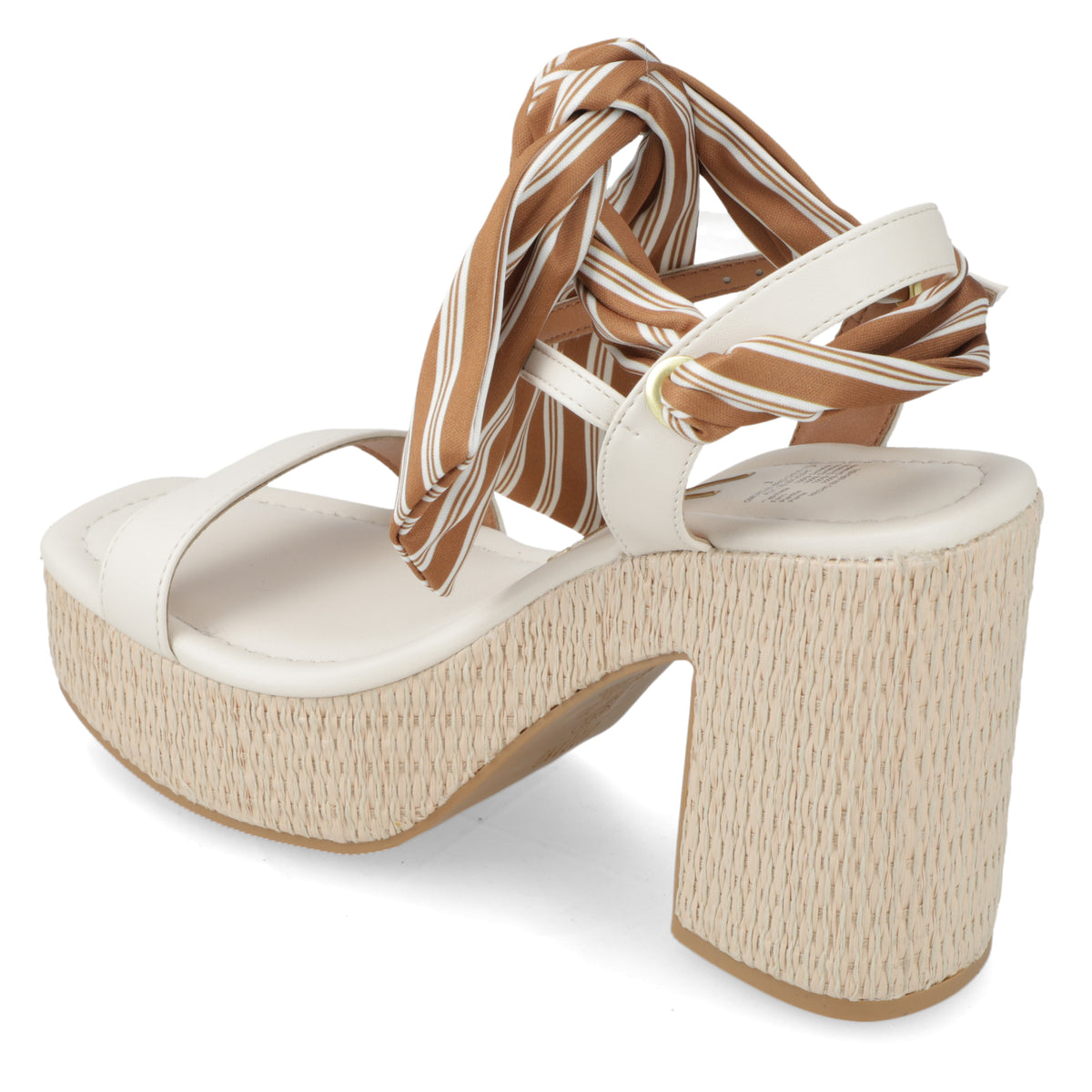 Sandalia Taco Ancho Alto Blanco OFF Vizzano