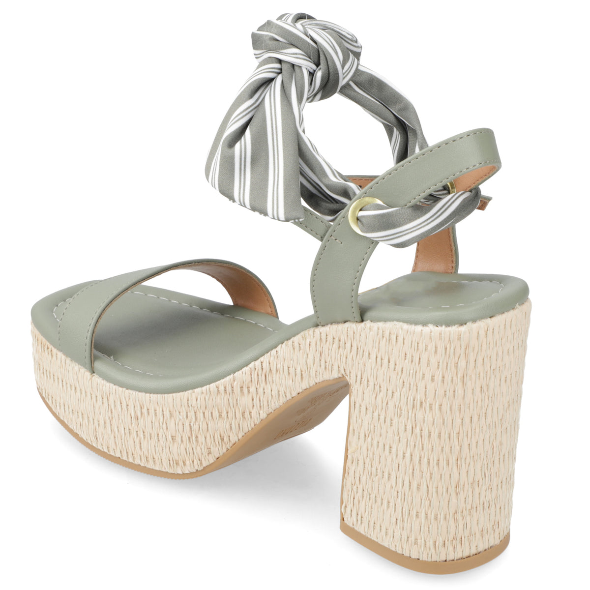 Sandalia Taco Ancho Alto Verde Vizzano