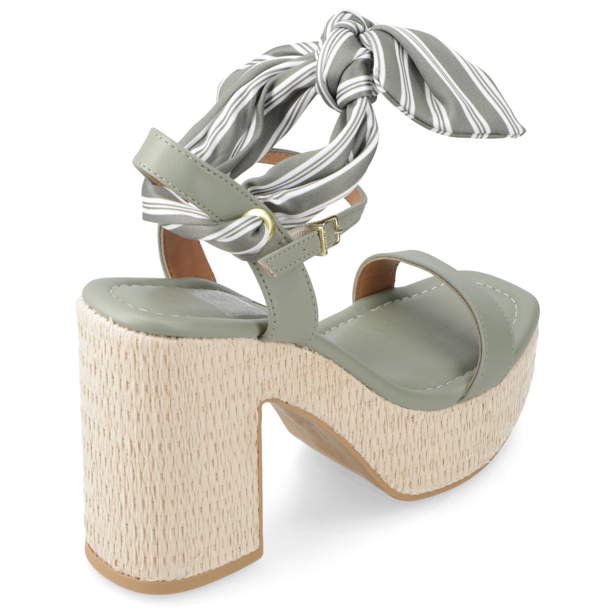 Sandalia Taco Ancho Alto Verde Vizzano