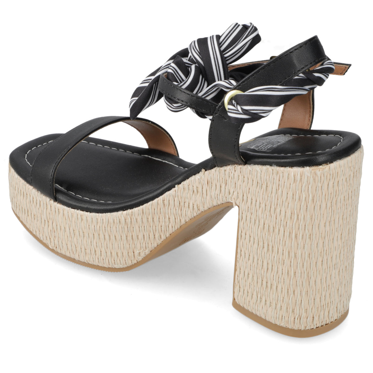 Sandalia Taco Ancho Alto Negro Vizzano