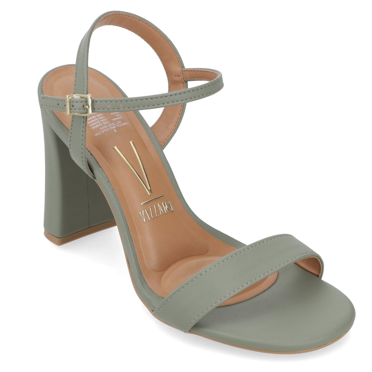 Sandalia Taco Ancho Alto Verde Vizzano Ecocuero 34 / Verde