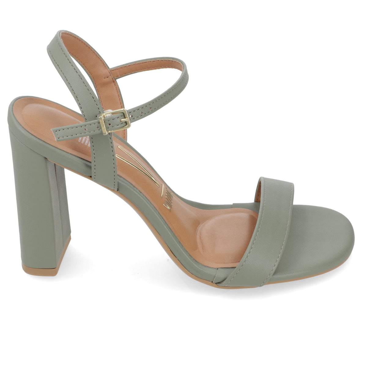 Sandalia Taco Ancho Alto Verde Vizzano Ecocuero 34 / Verde