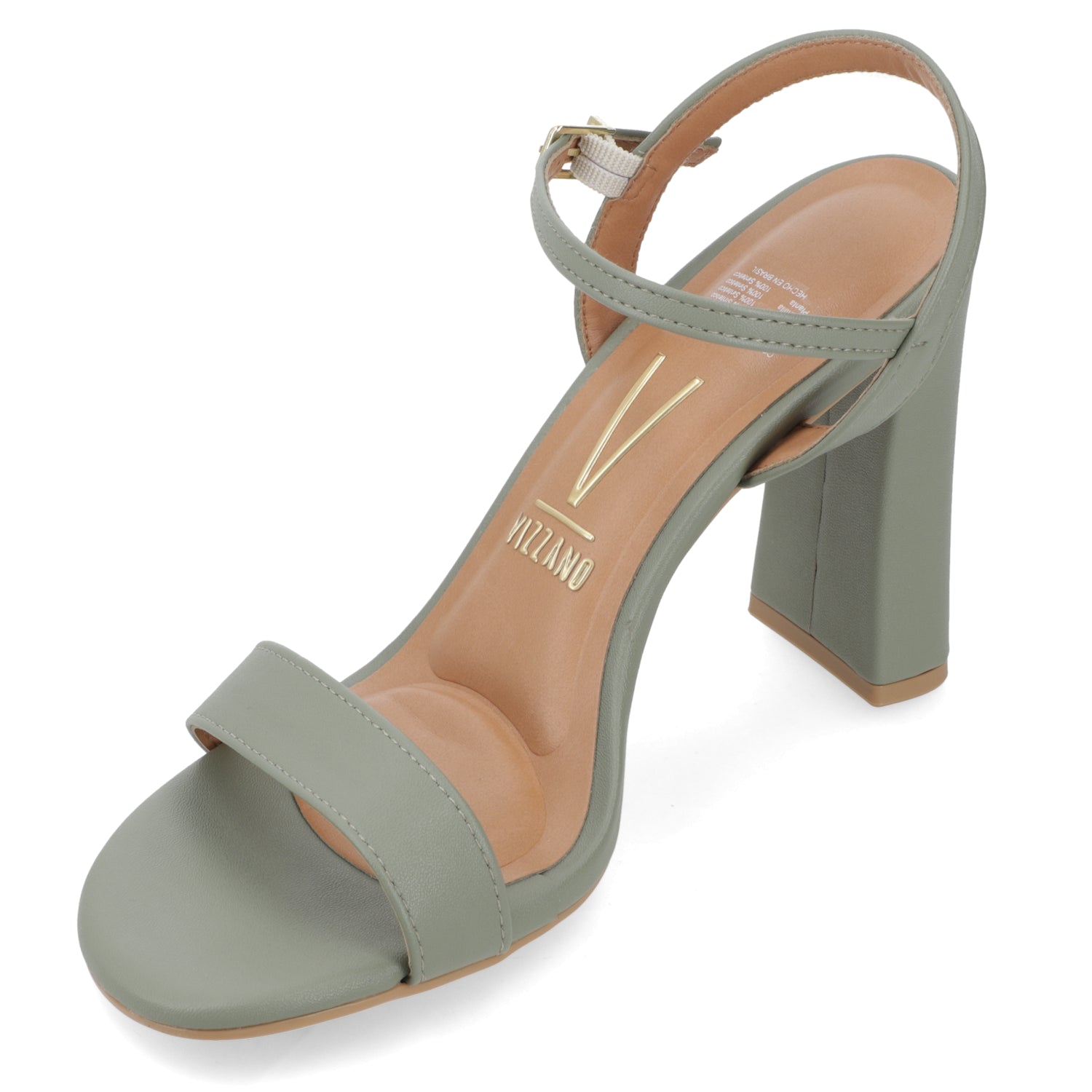 Sandalia Taco Ancho Alto Verde Vizzano Ecocuero 34 / Verde