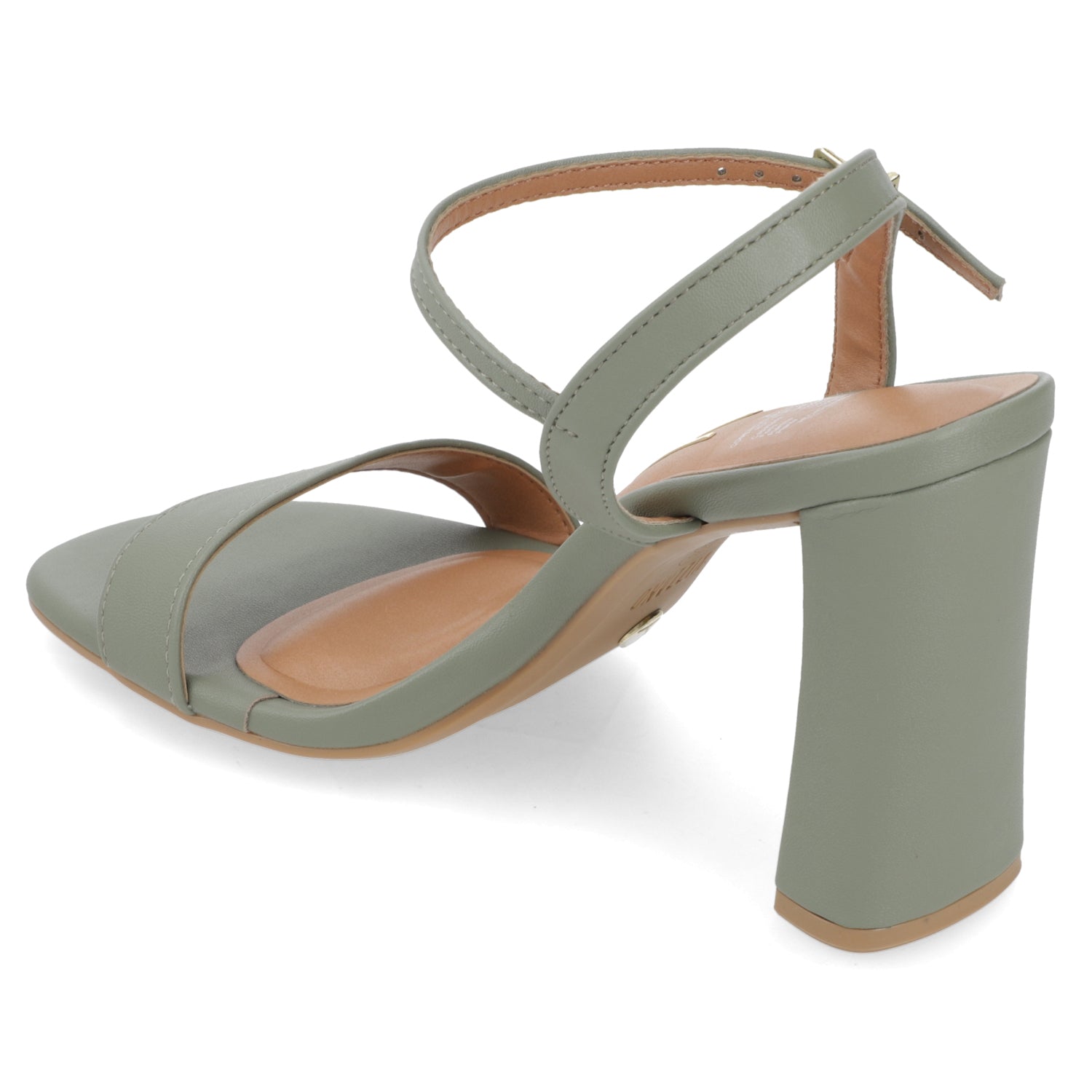 Sandalia Taco Ancho Alto Verde Vizzano Ecocuero 34 / Verde