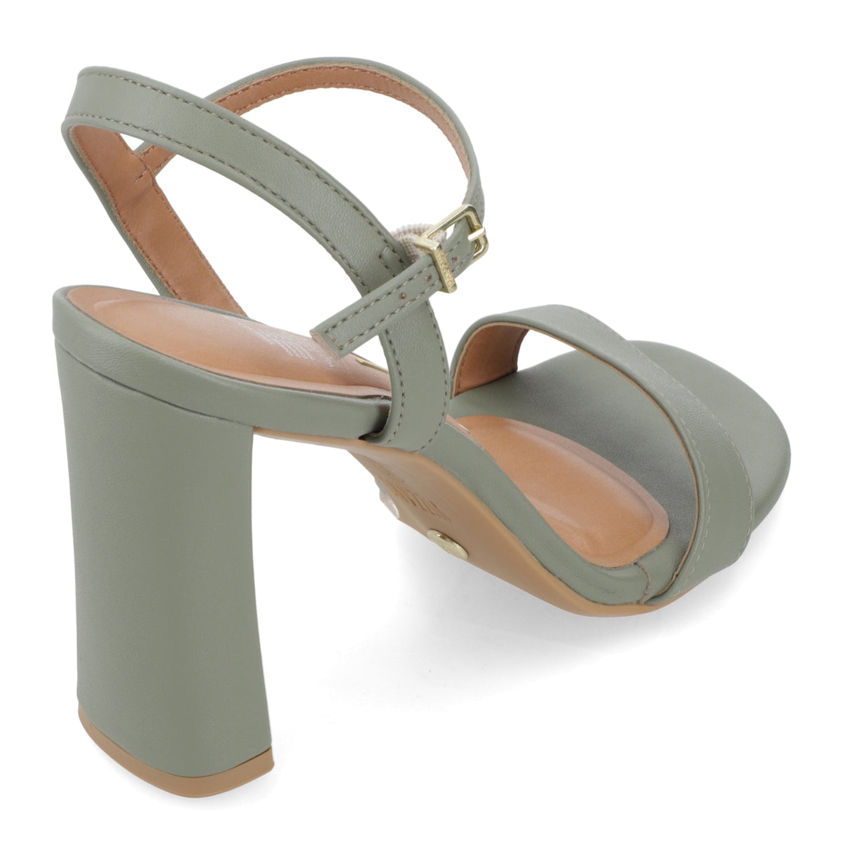 Sandalia Taco Ancho Alto Verde Vizzano Ecocuero 34 / Verde