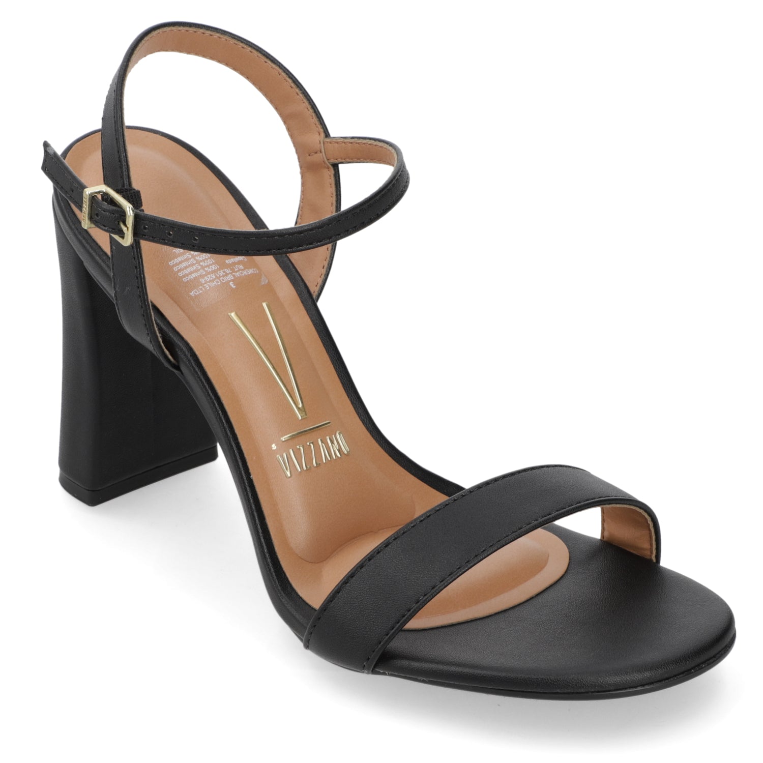 Sandalia Taco Ancho Alto Negro Vizzano Ecocuero 34 / Negro