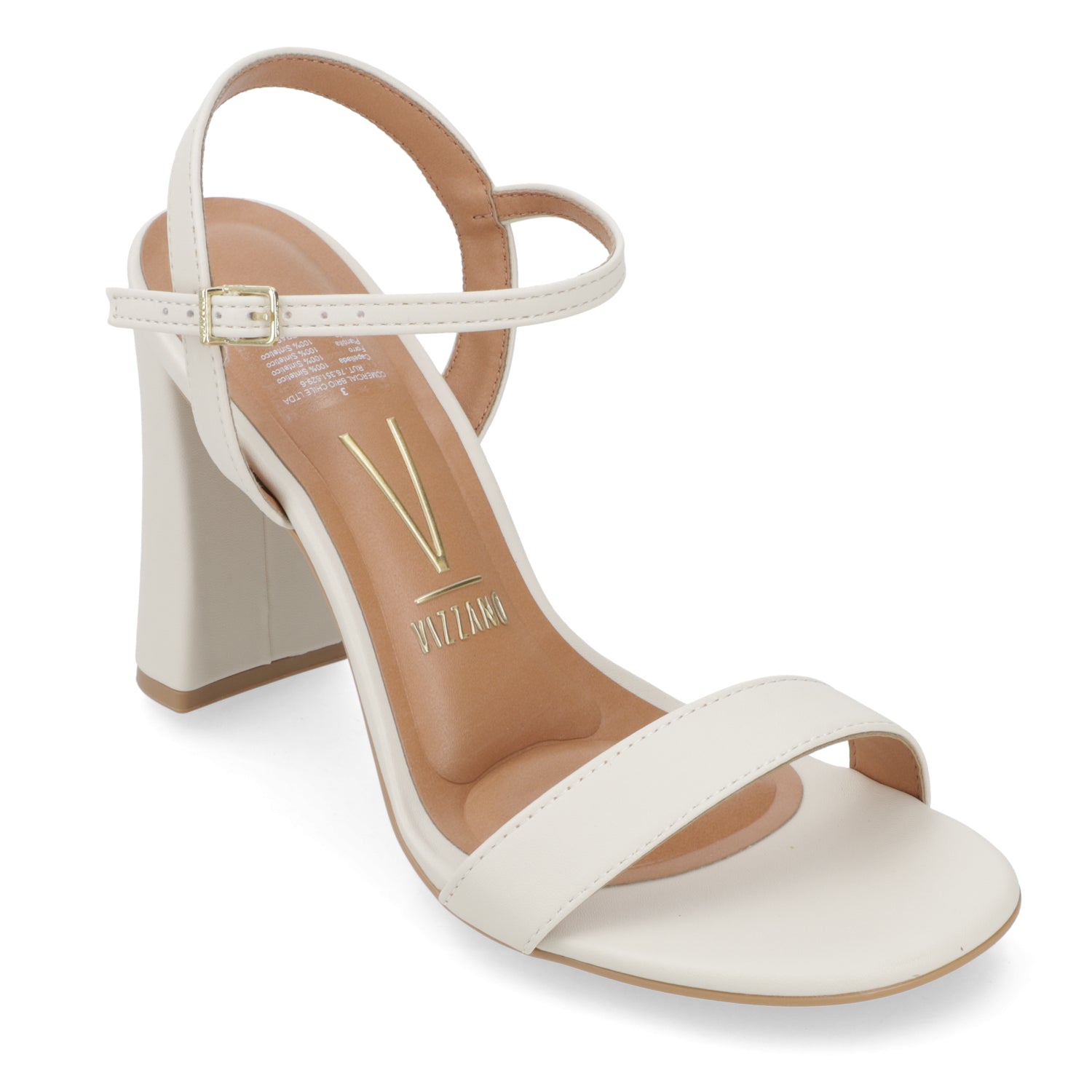 Sandalia Taco Ancho Alto Blanco OFF Vizzano Ecocuero 34 / Blanco OFF