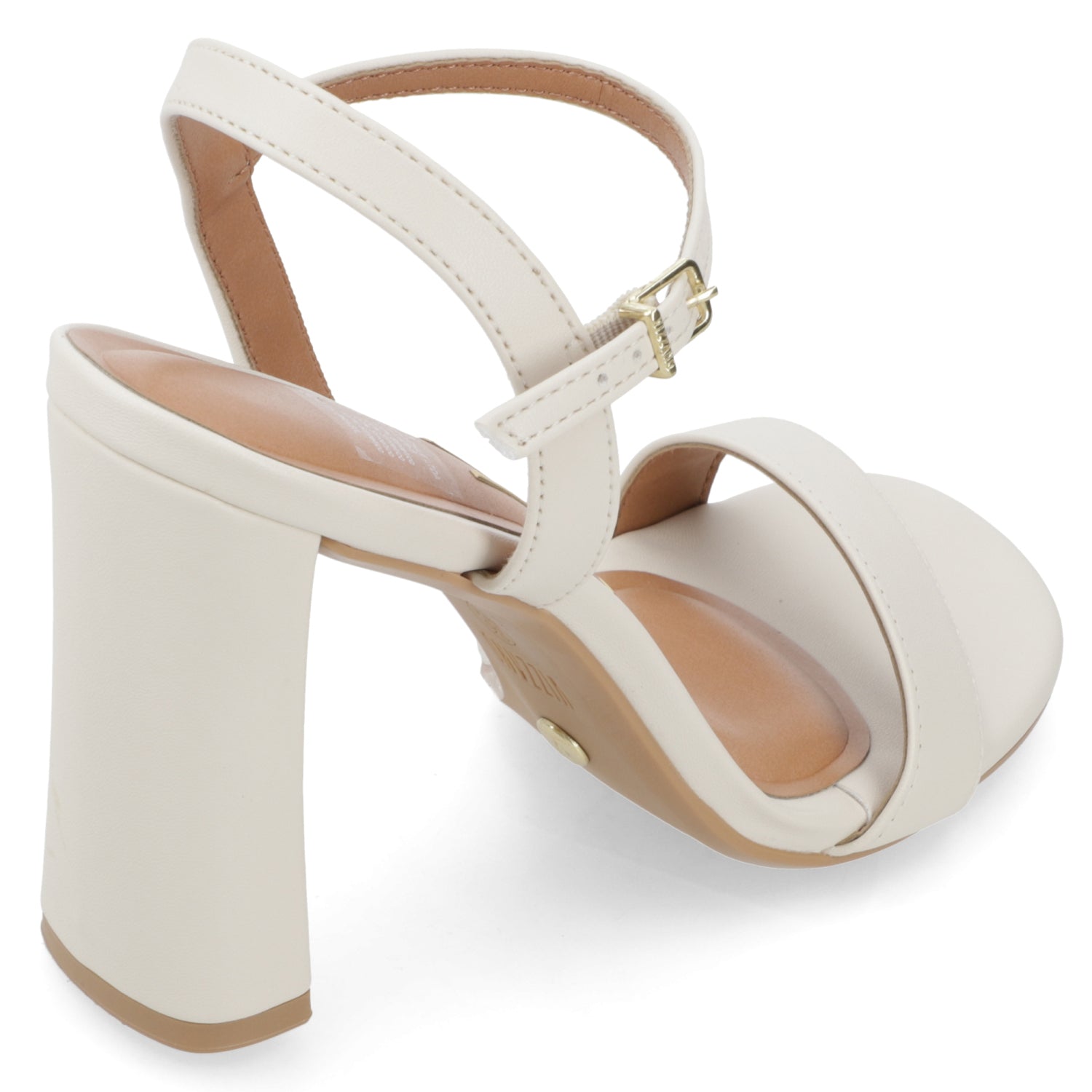 Sandalia Taco Ancho Alto Blanco OFF Vizzano Ecocuero 34 / Blanco OFF