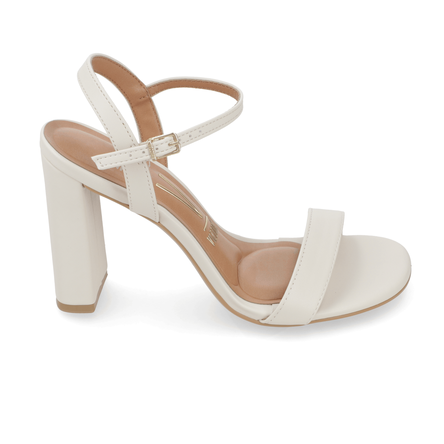 Sandalia Taco Ancho Alto Blanco OFF Vizzano Ecocuero 34 / Blanco OFF